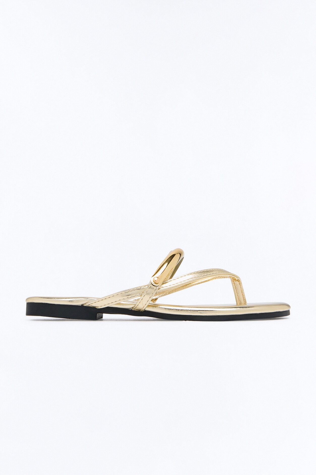 Kindly Hardware Flip Flops - Gold