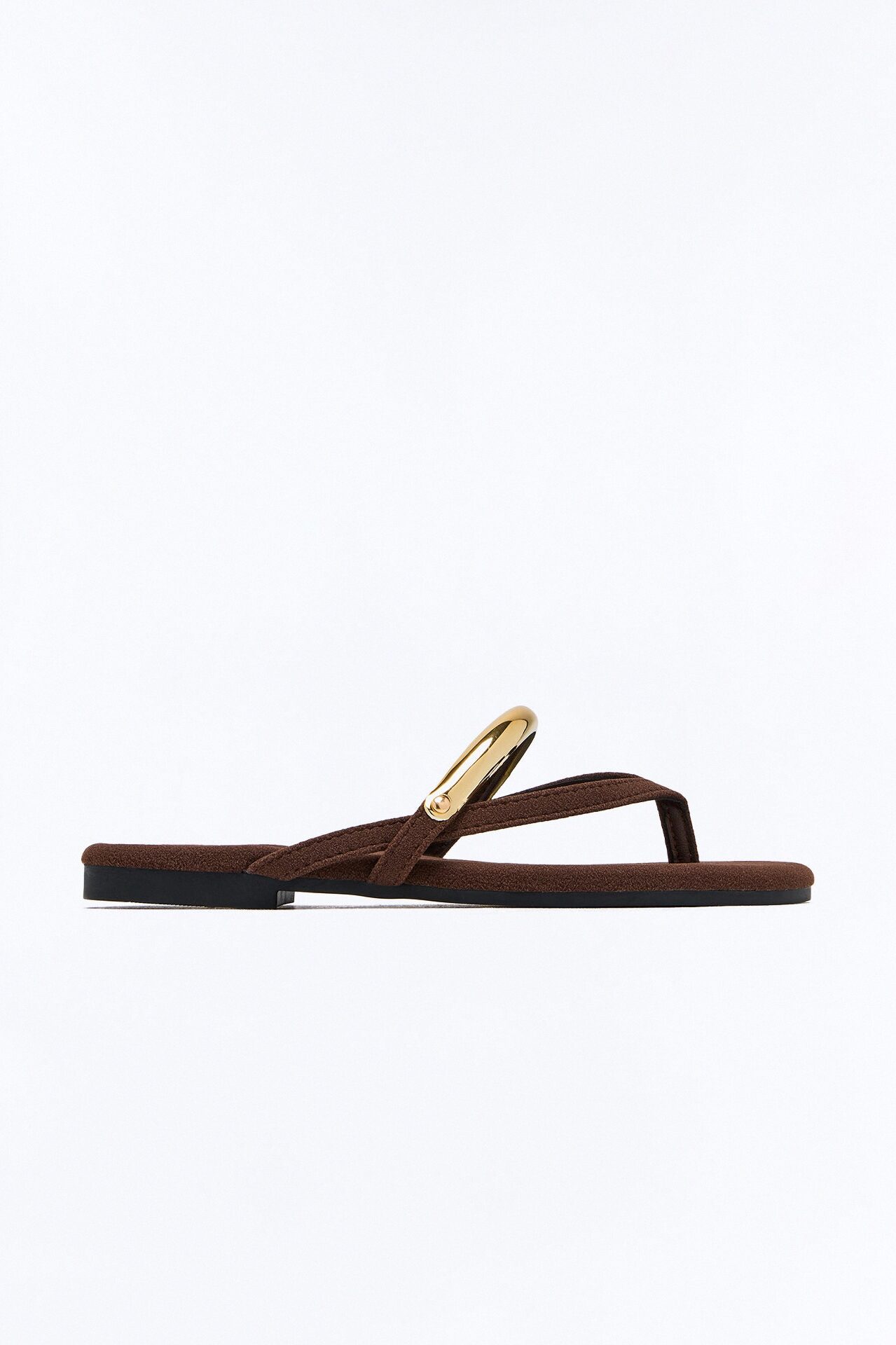 Kindly Hardware Flip Flops - Chocolate