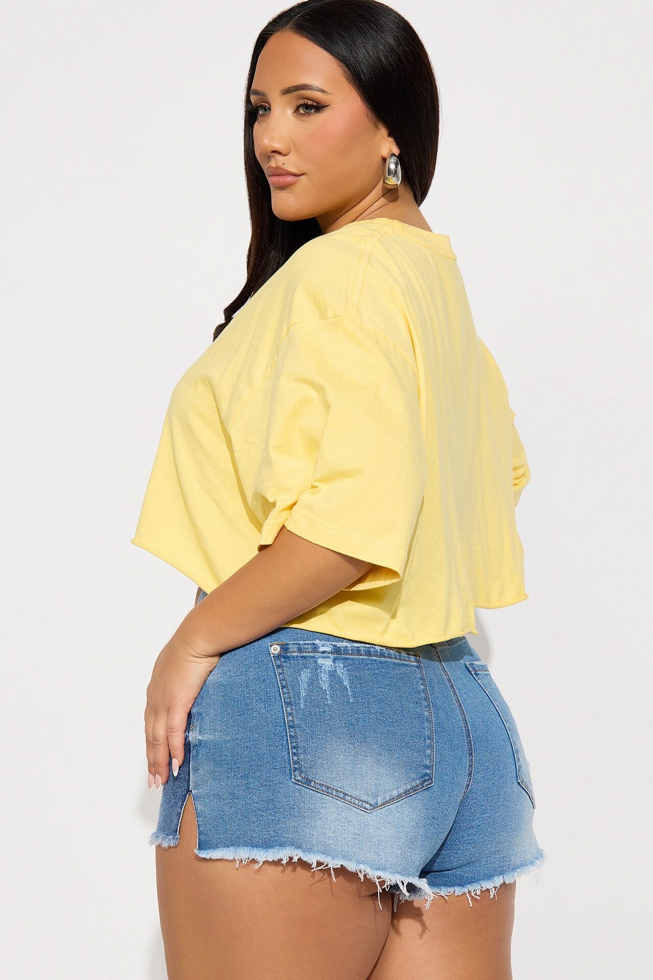 Hot Girls Have More Fun Cropped Tee - Yellow