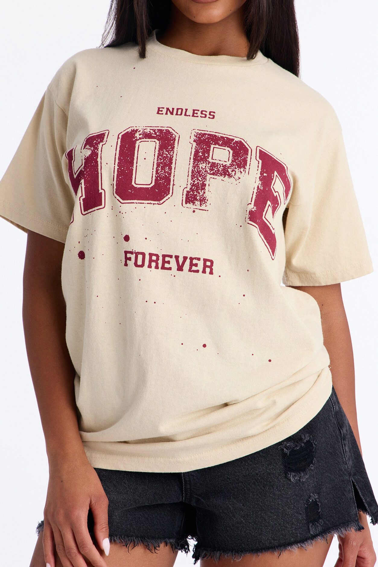 Endless Hope Vintage Oversized Tee - Sand