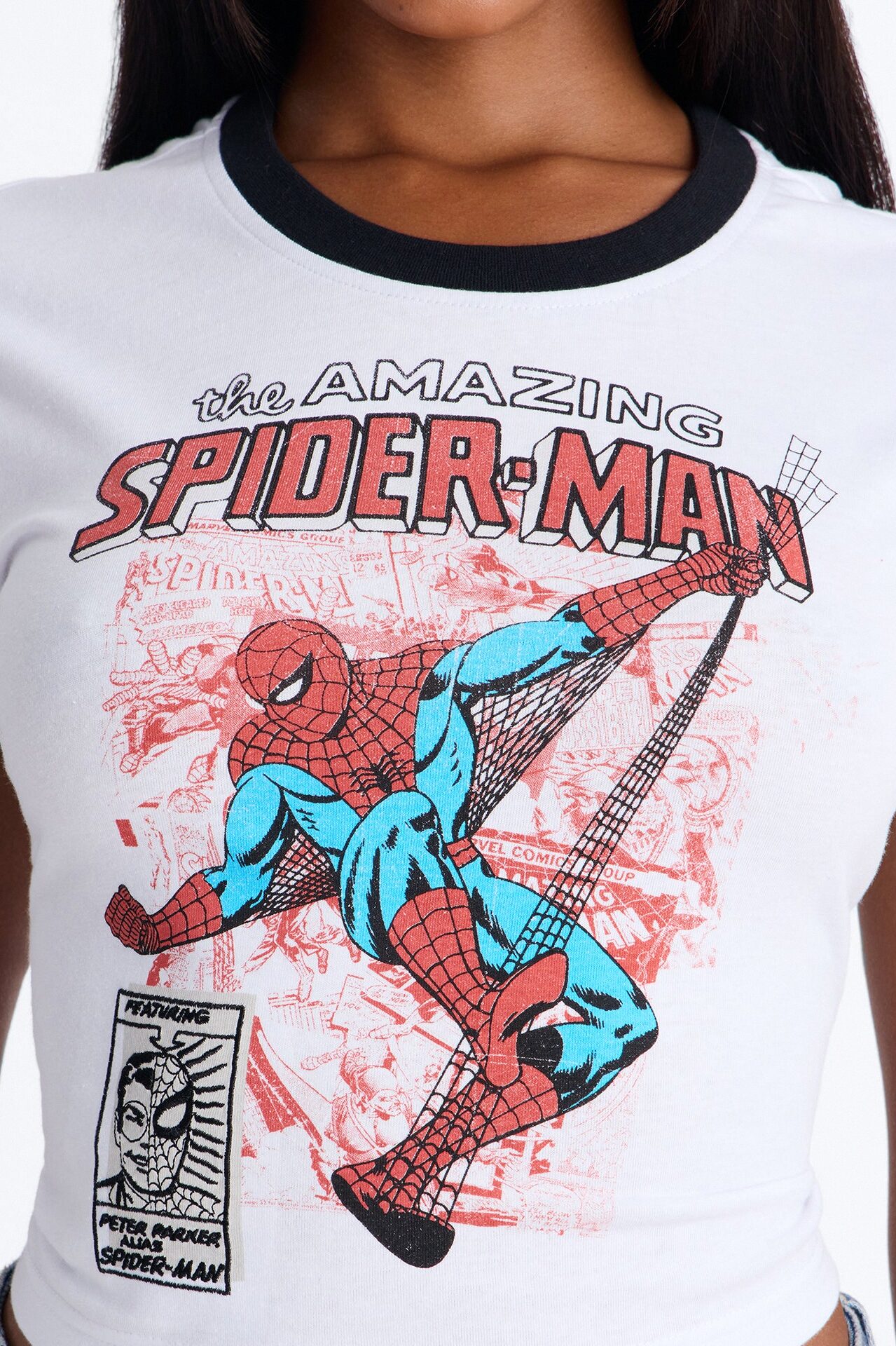 Spiderman Ringer Tee - White