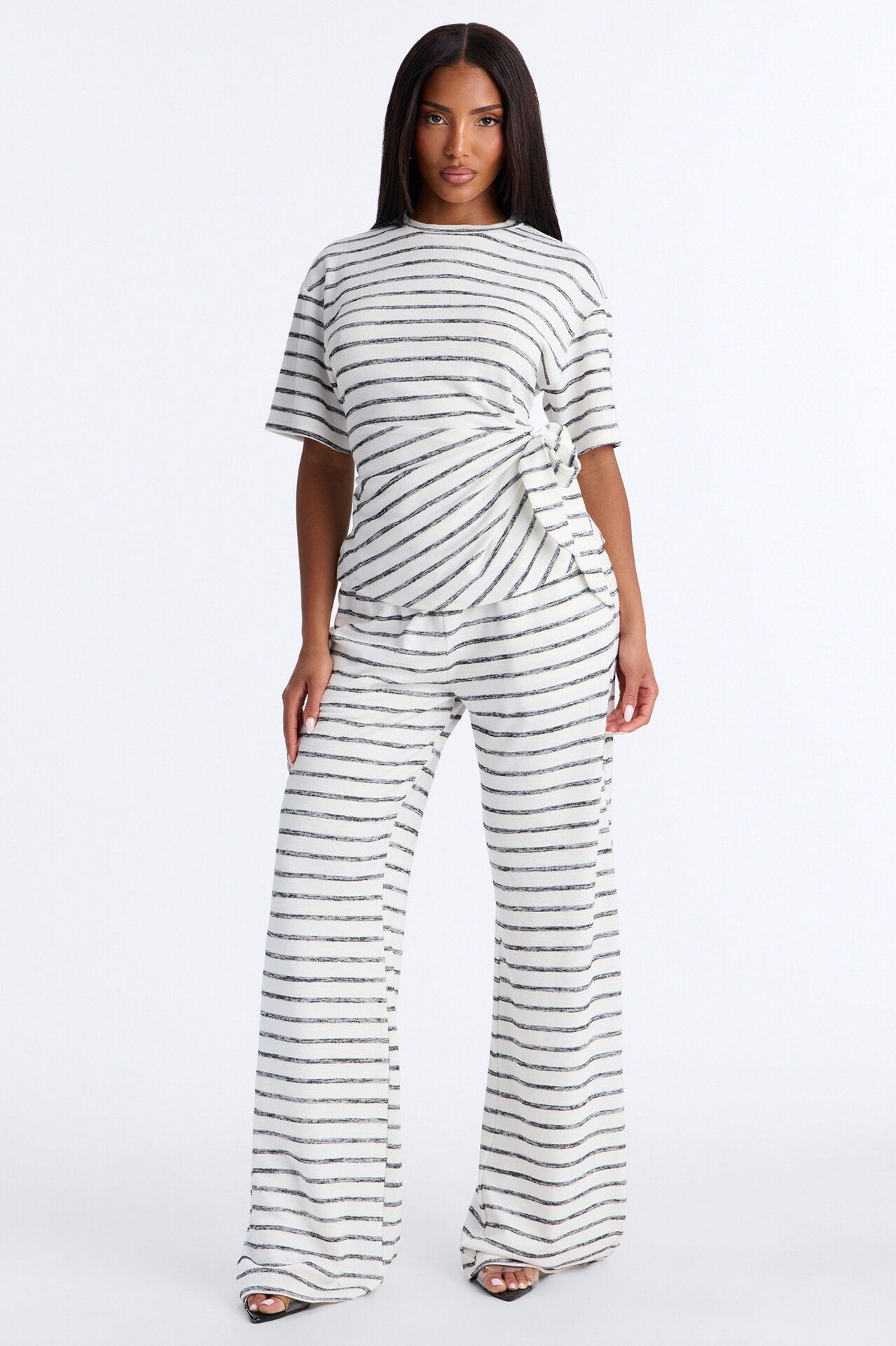 Eloise Striped Pant Set - Black/combo