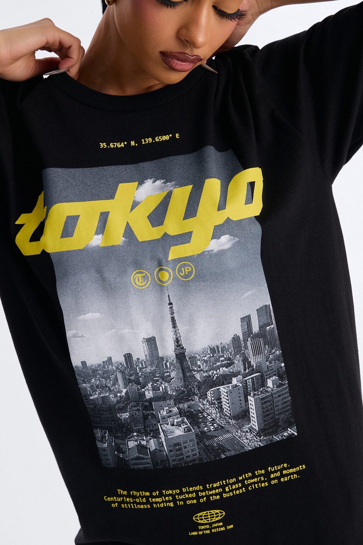 Tokyo Bound Oversized Tee - Black