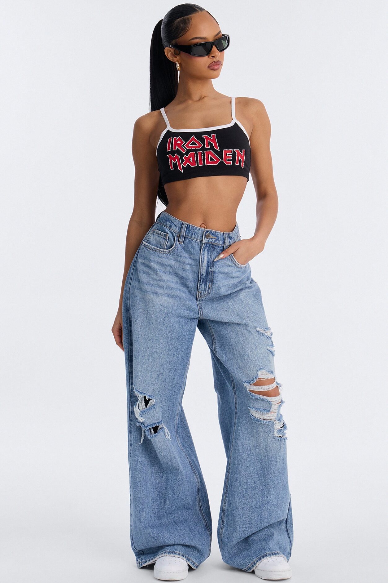 Iron Maiden Crop Tank - Black