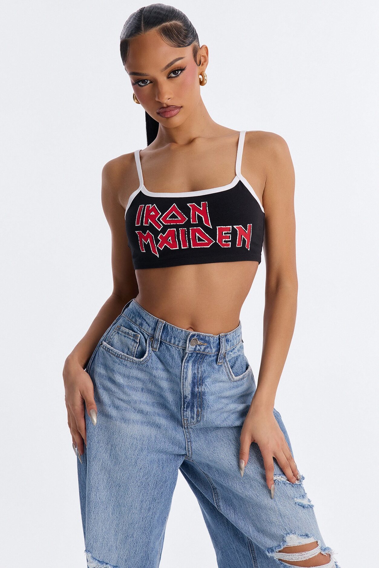 Iron Maiden Crop Tank - Black