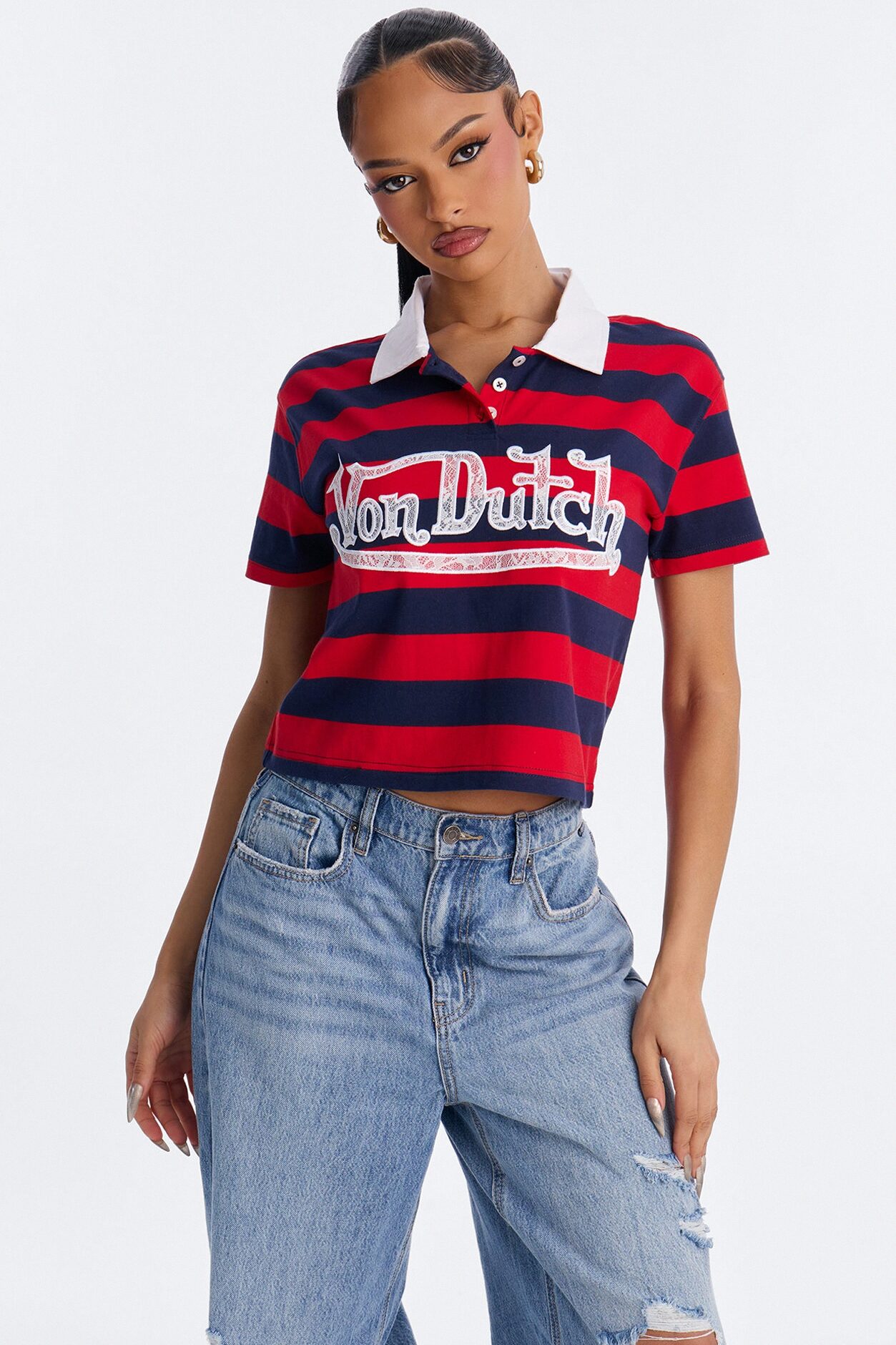 Von Dutch Americana Rugby Stripe Polo - Multi Color