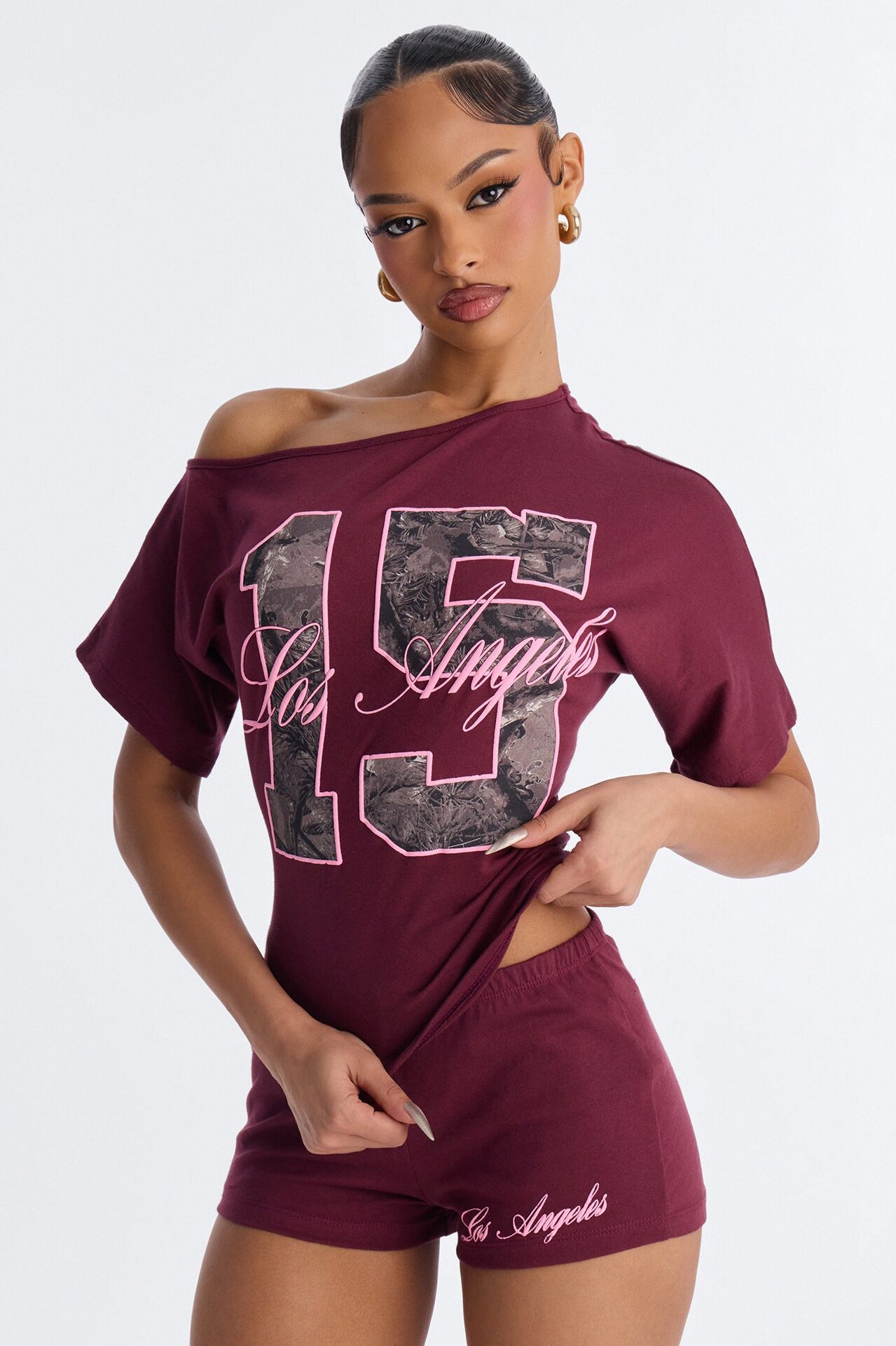 LA Forever Short Set - Burgundy