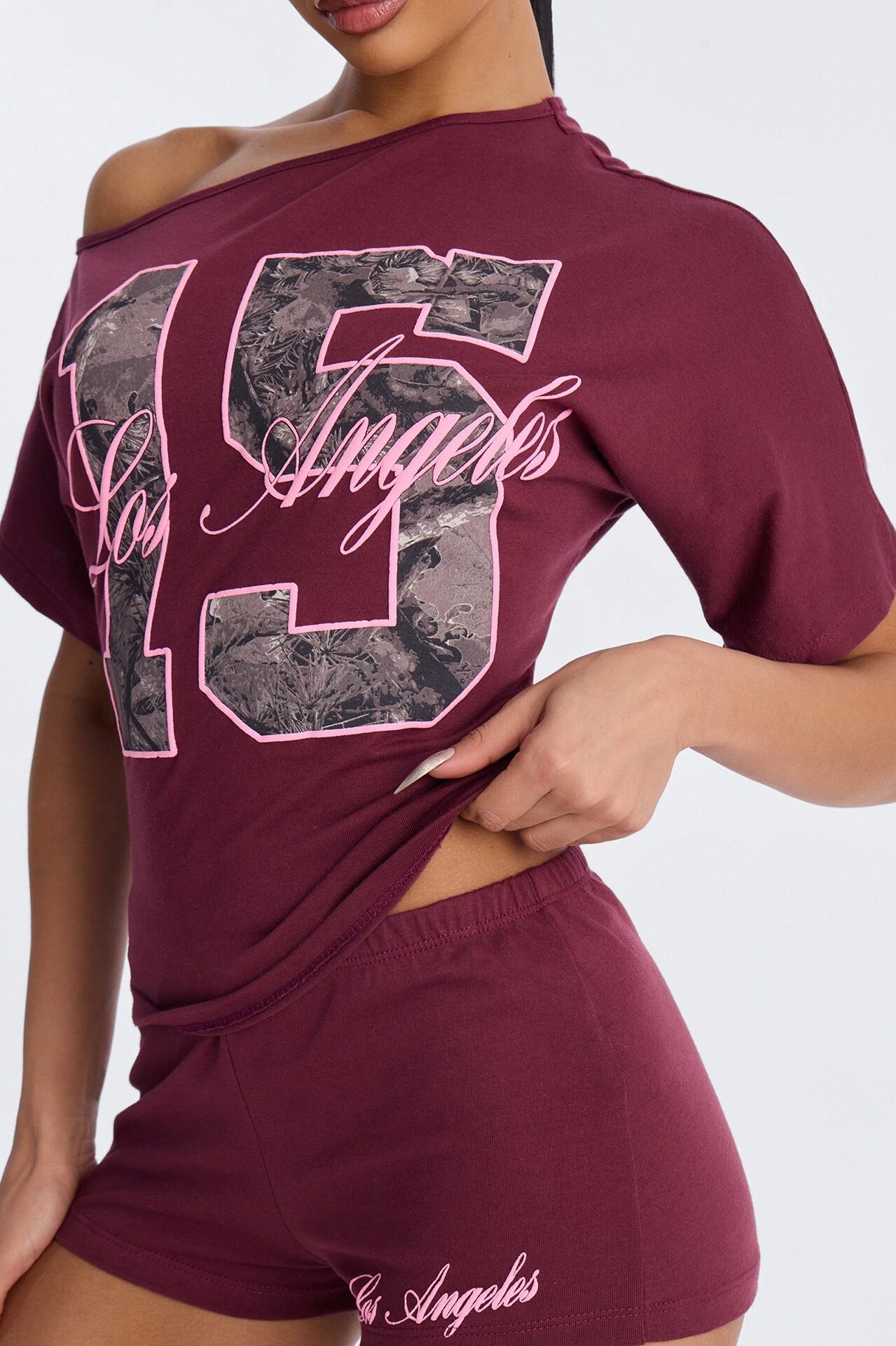LA Forever Short Set - Burgundy