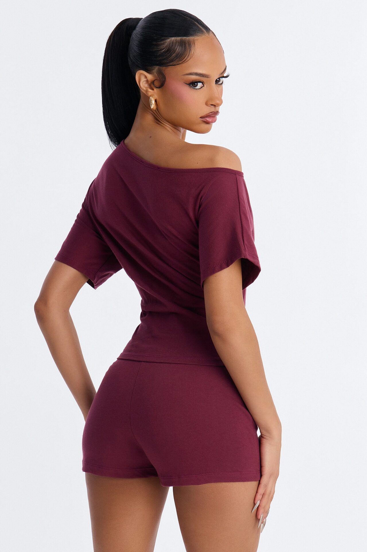 LA Forever Short Set - Burgundy
