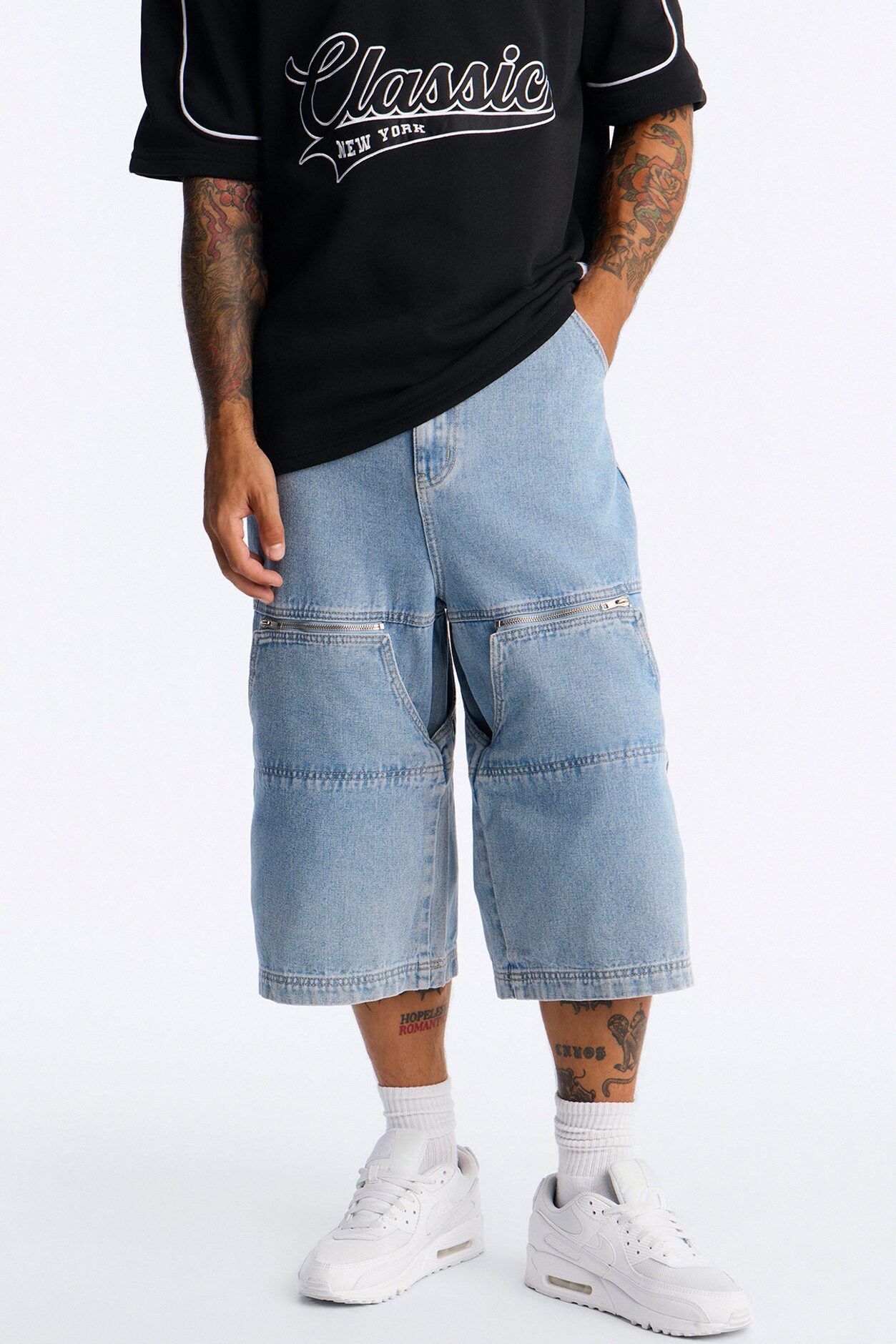 Zip-Off 2 Way Baggy Jean - Light Blue Wash