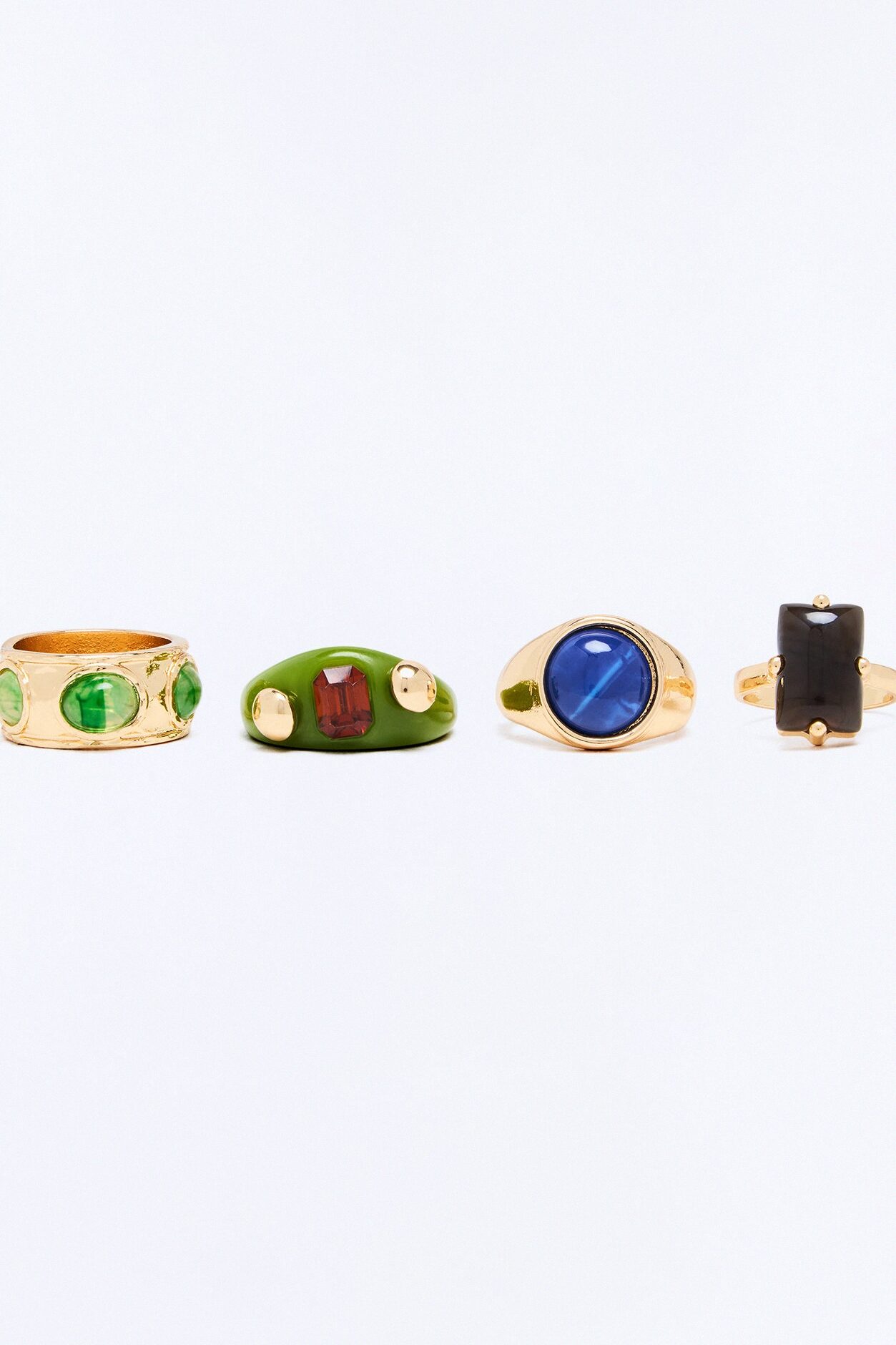 Mind Control Jeweled 4 Piece Ring Set - Multi Color