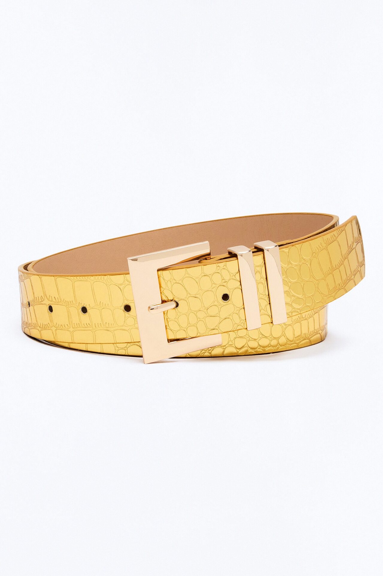 Too Far Gone Leather Belt - Gold