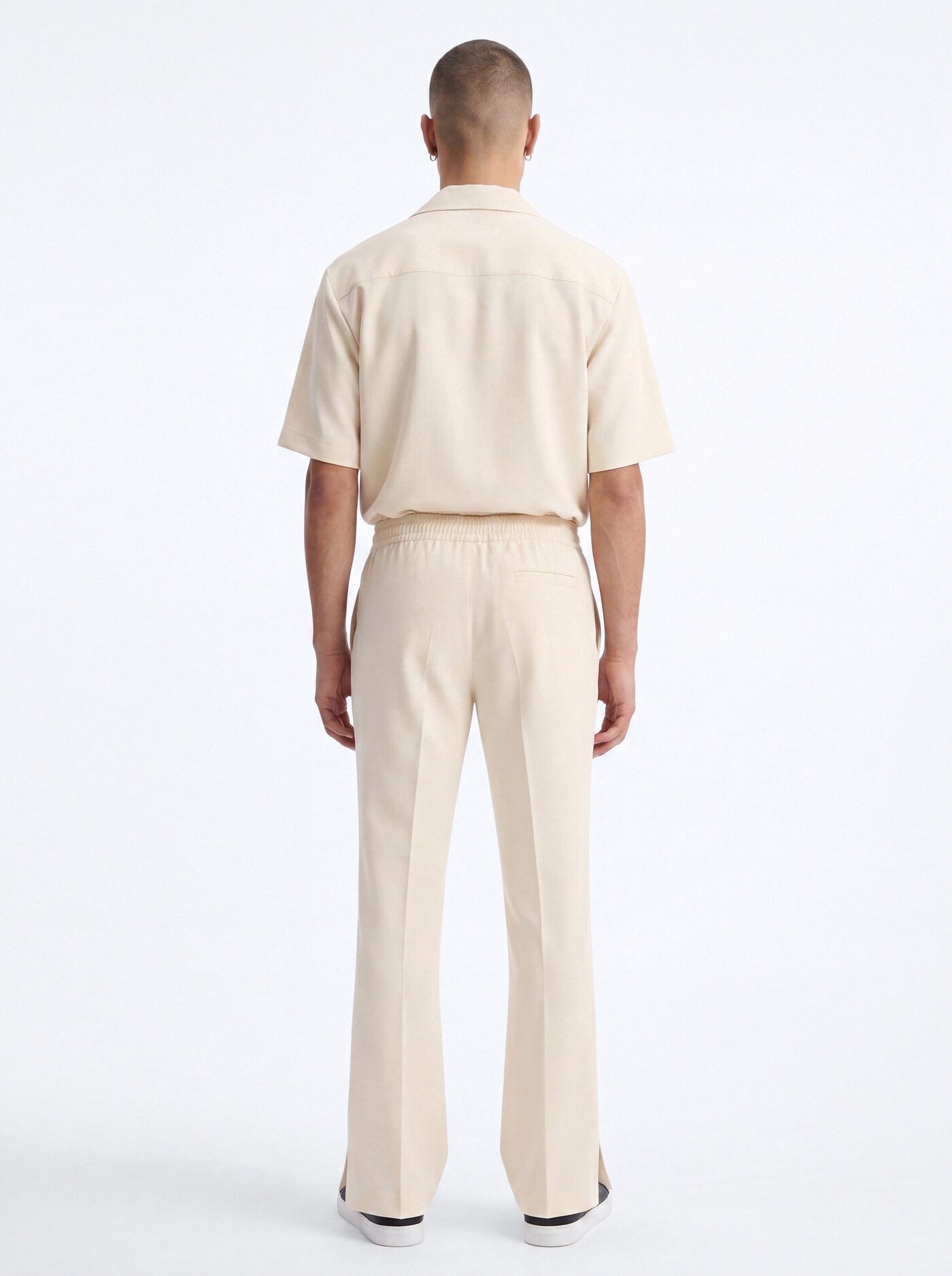 Modern Essential Slim Flare Slit Trouser - Beige