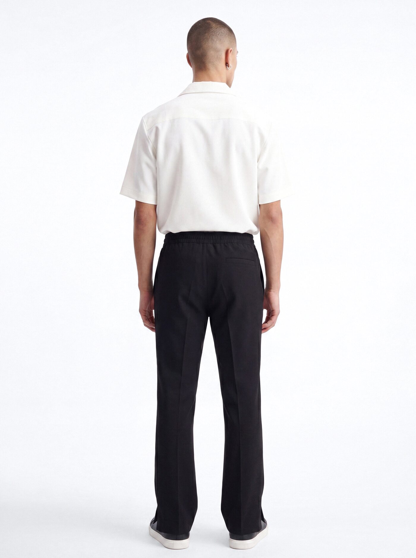 Modern Essential Slim Flare Slit Trouser - Black