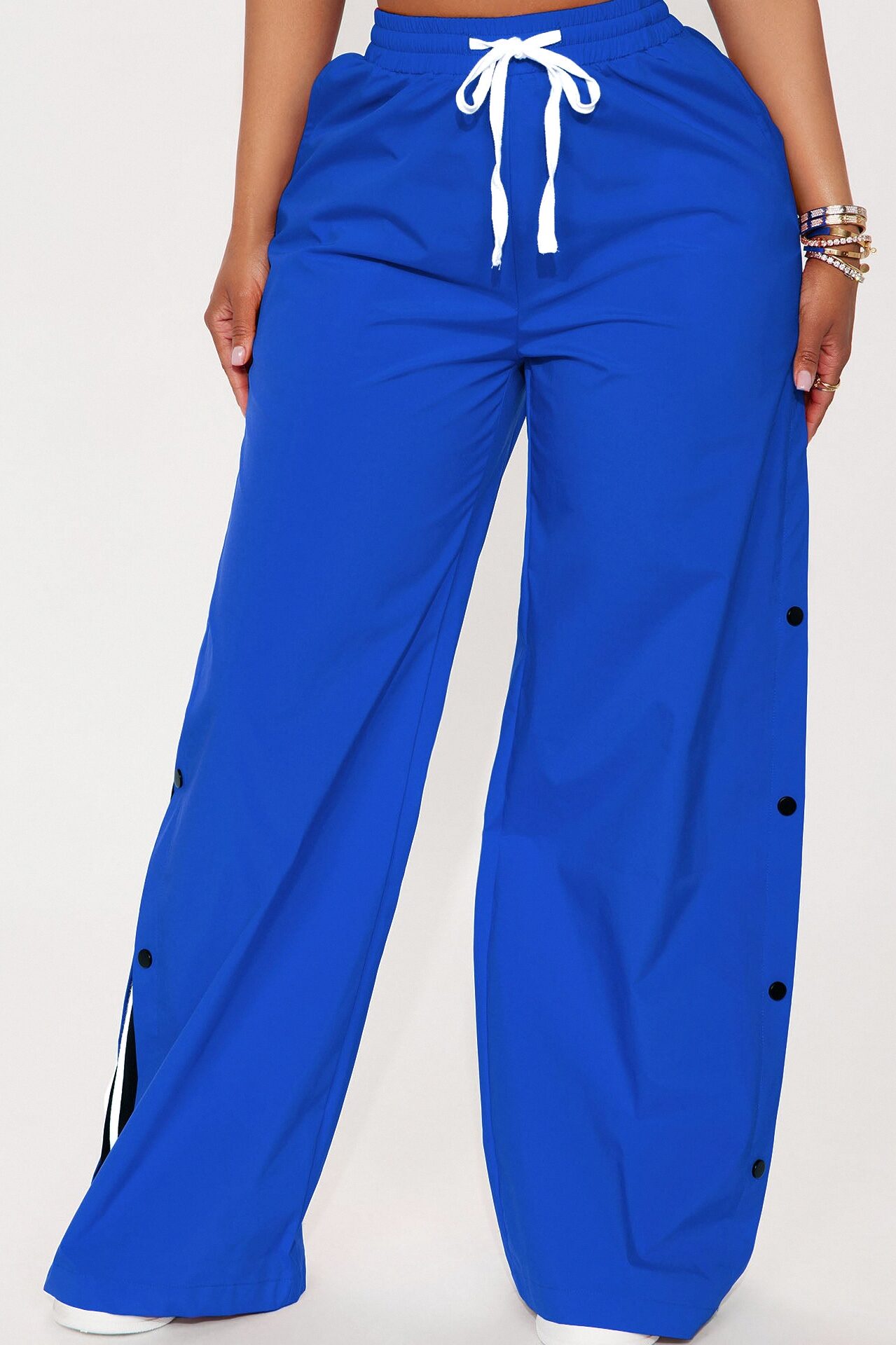 Jennie Snap Button Track Pant - Blue