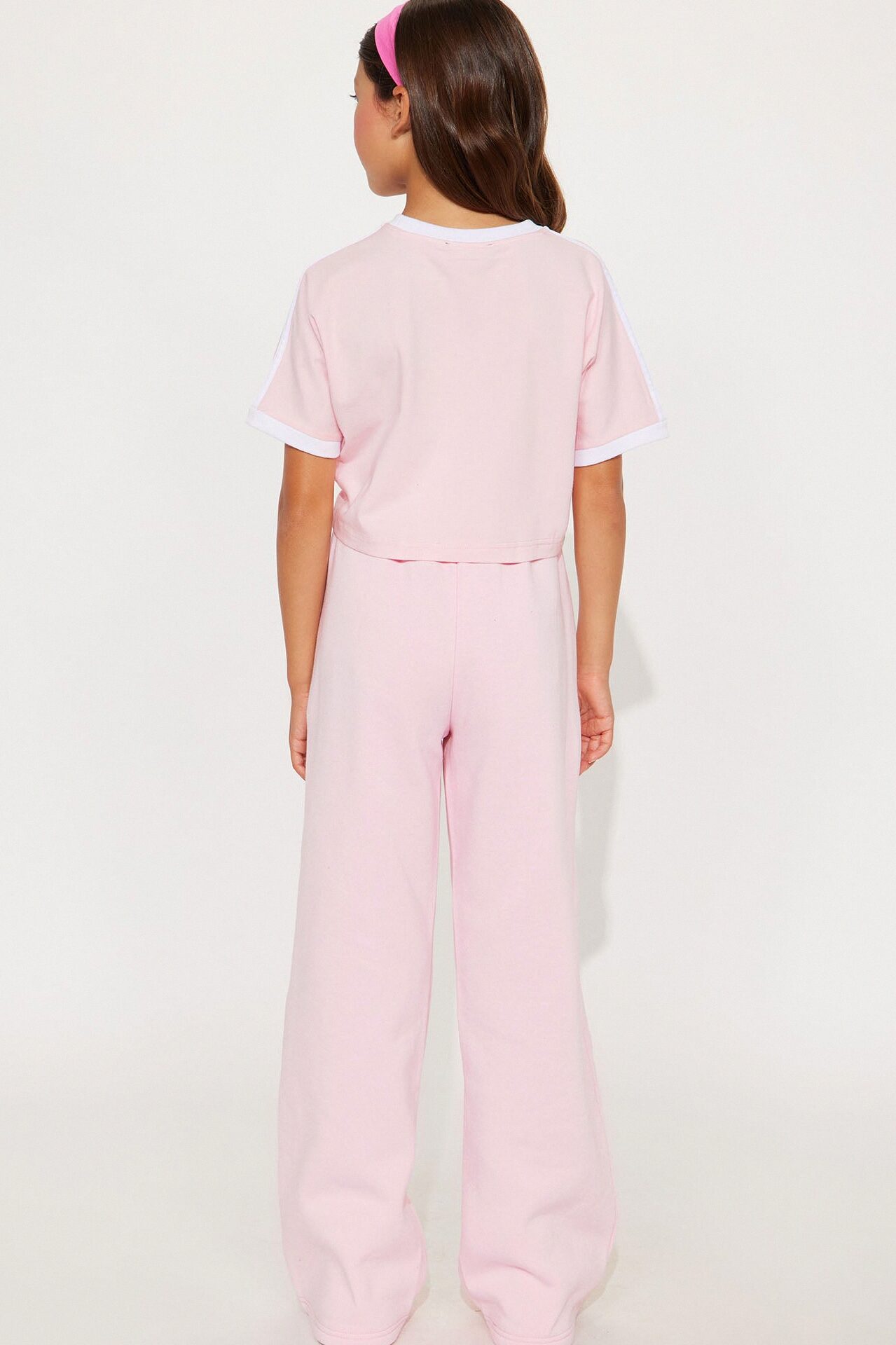 Mini Sara Fleece Track Pant Set - Pink
