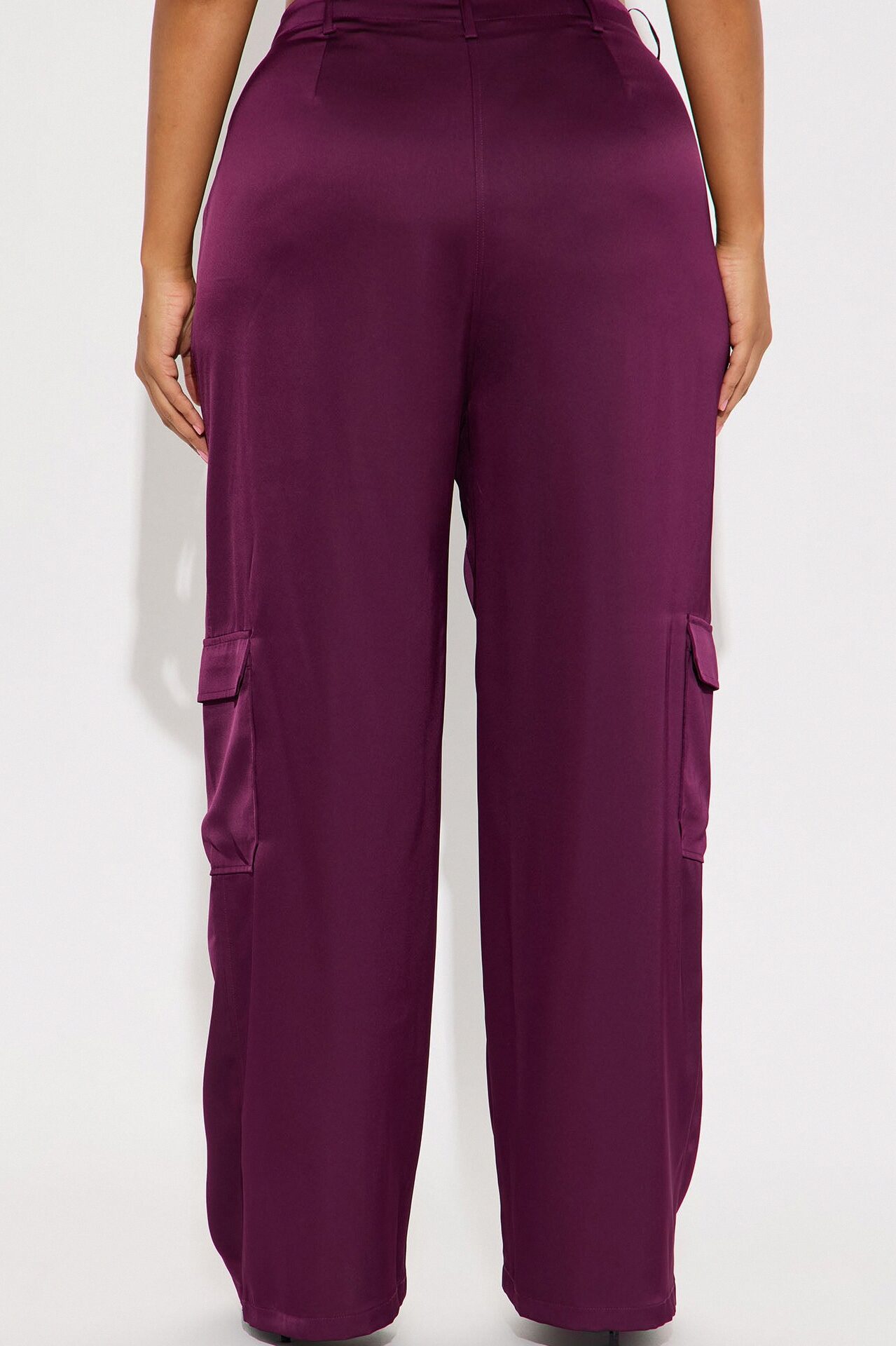 Pretty Girl Satin Cargo Pant - Plum