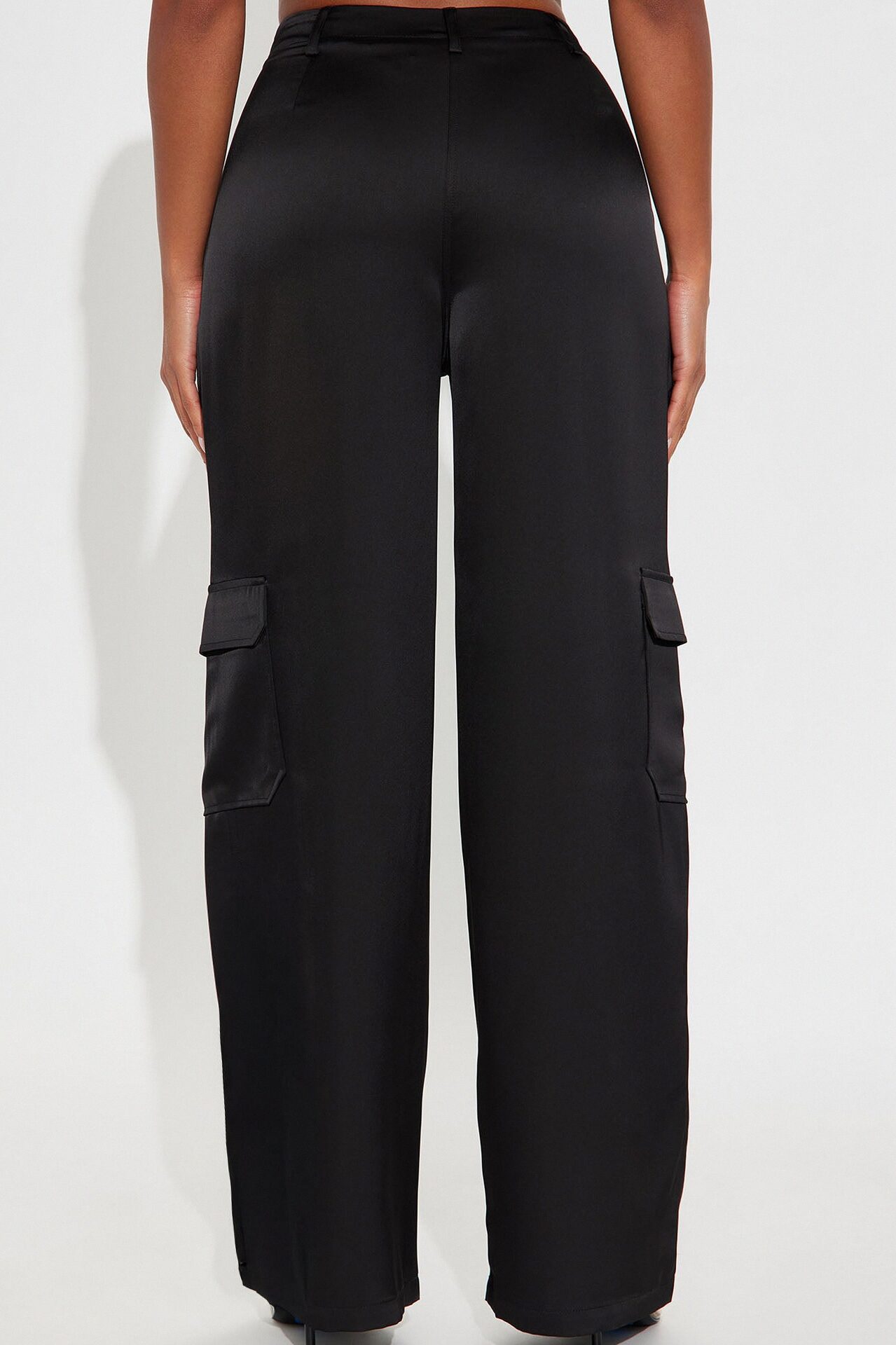 Pretty Girl Satin Cargo Pant - Black