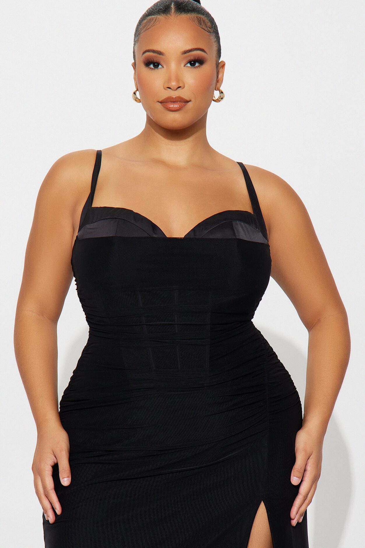Rayna Mesh Corset Gown - Black