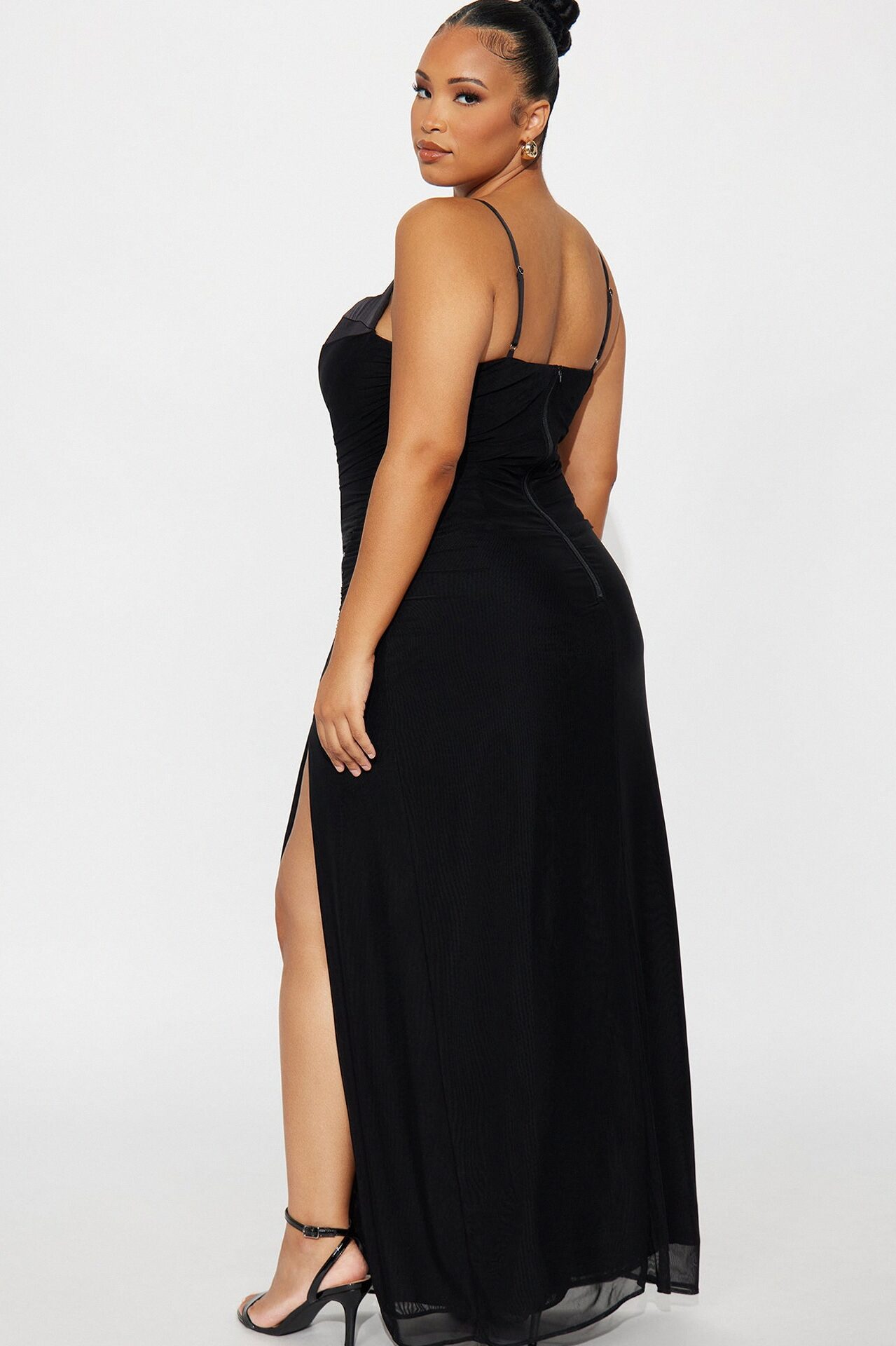 Rayna Mesh Corset Gown - Black