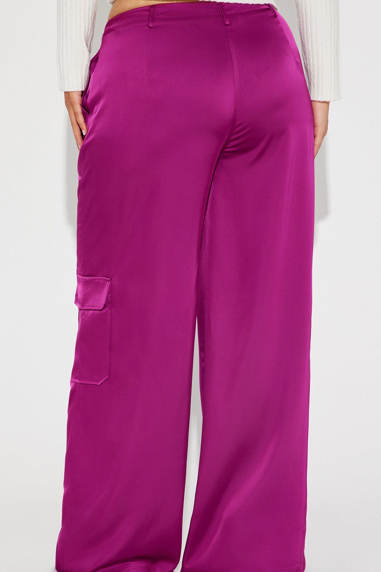 Pretty Girl Satin Cargo Pant - Magenta