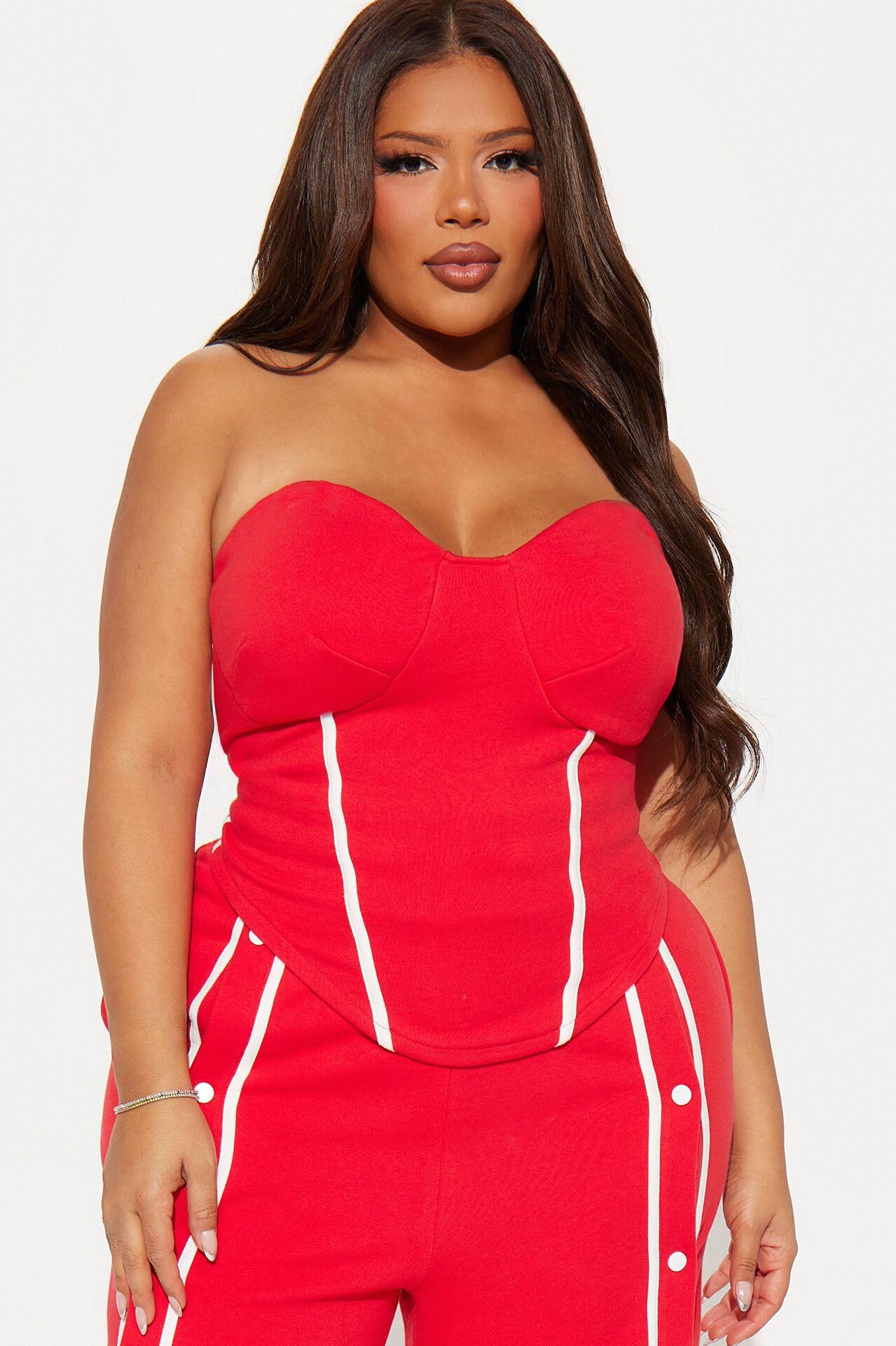 Sara Fleece Track Pant Set - Red