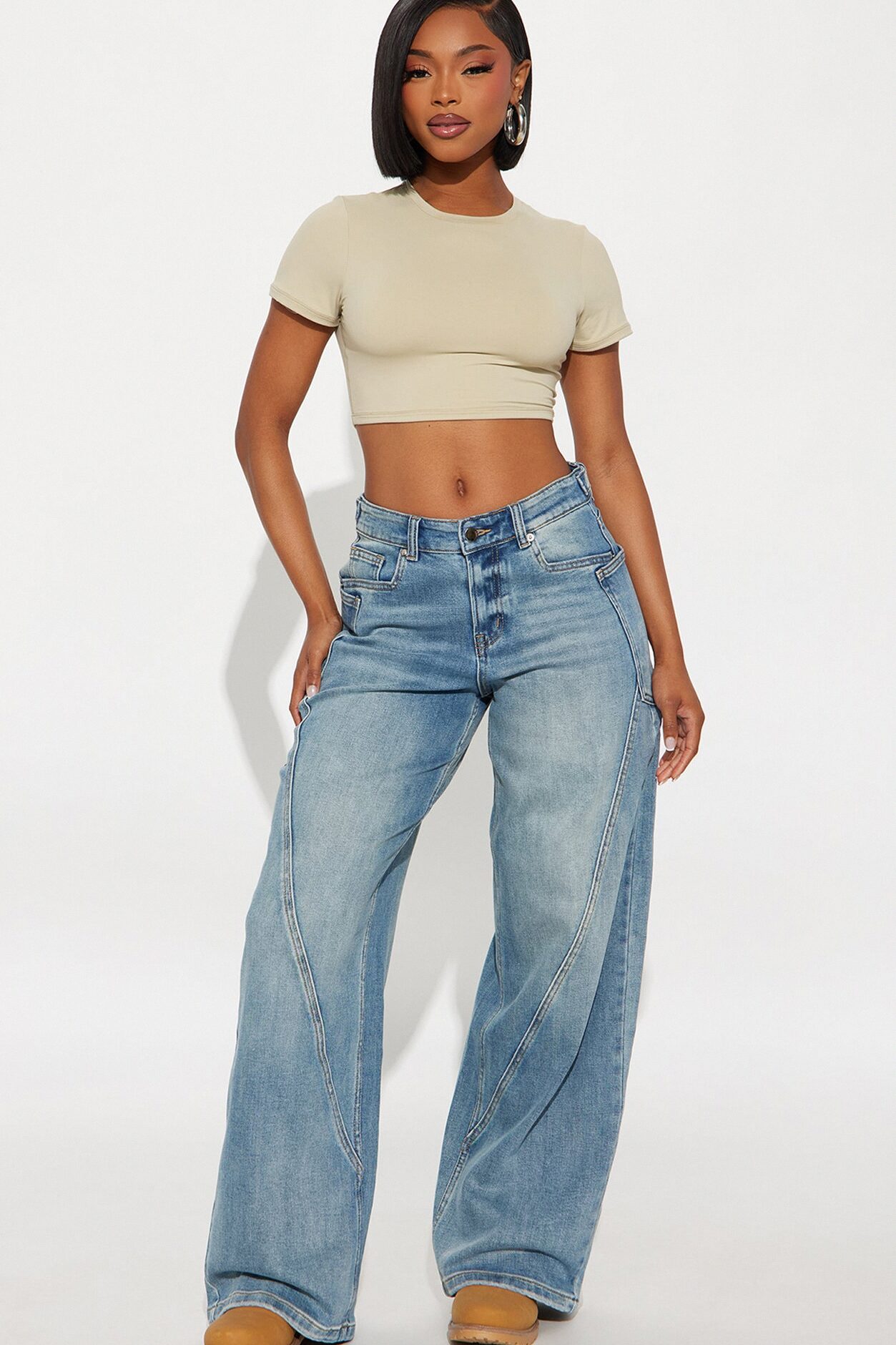 Taking Space Baggy Jeans - Light Wash