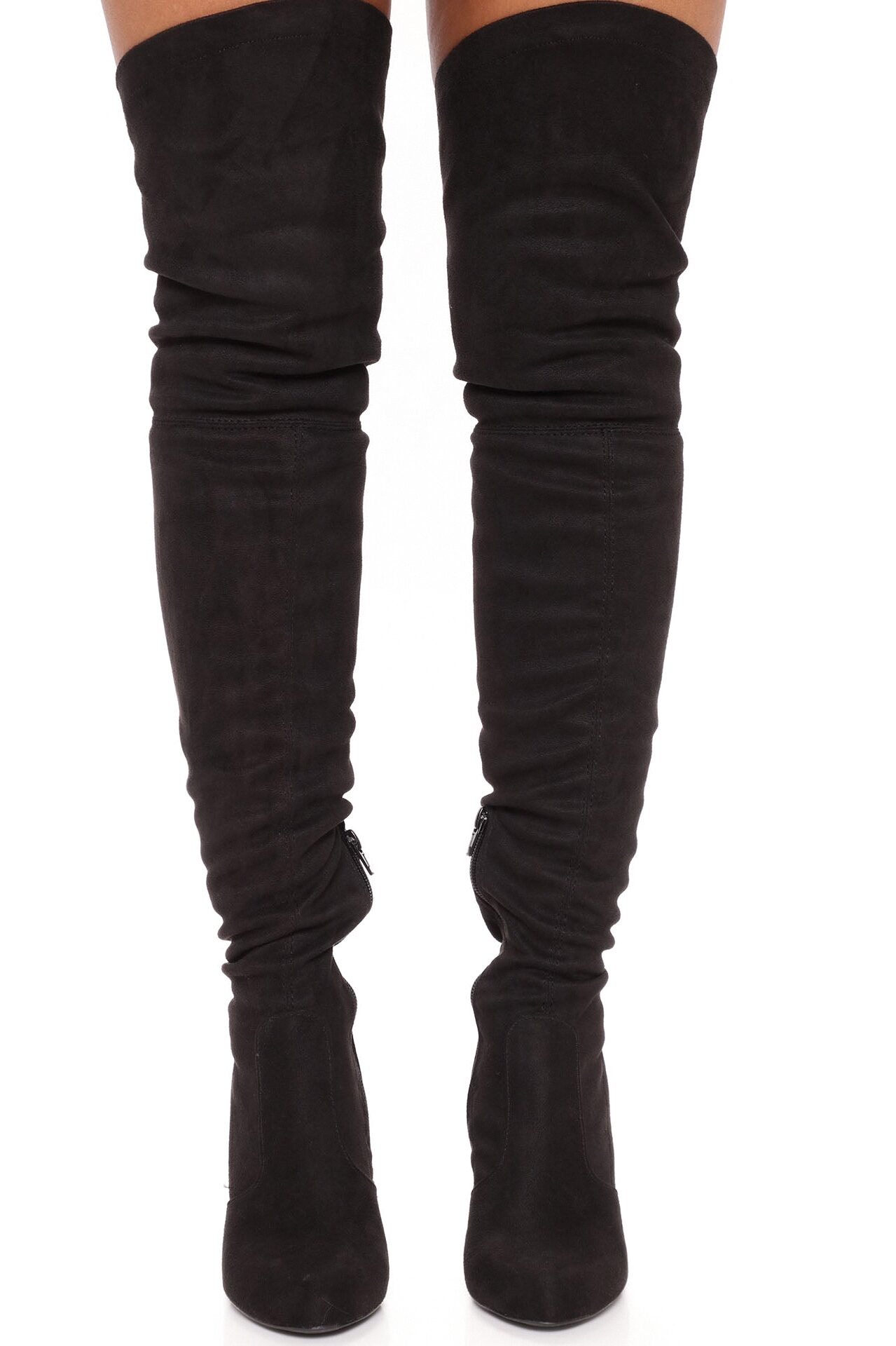 No Problems Here Over The Knee Boots - Black