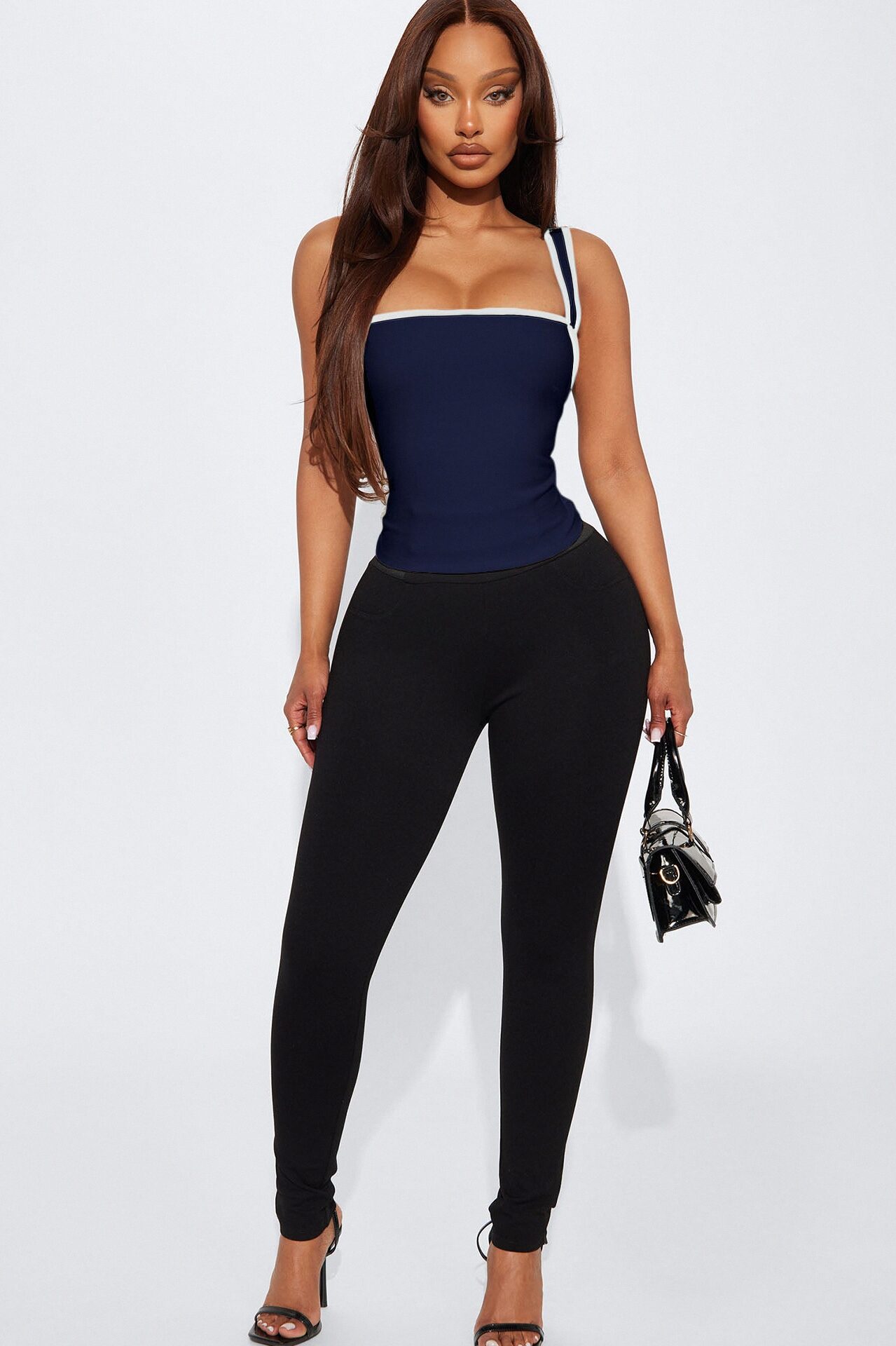His Loss Contrast Trim Top - Navy