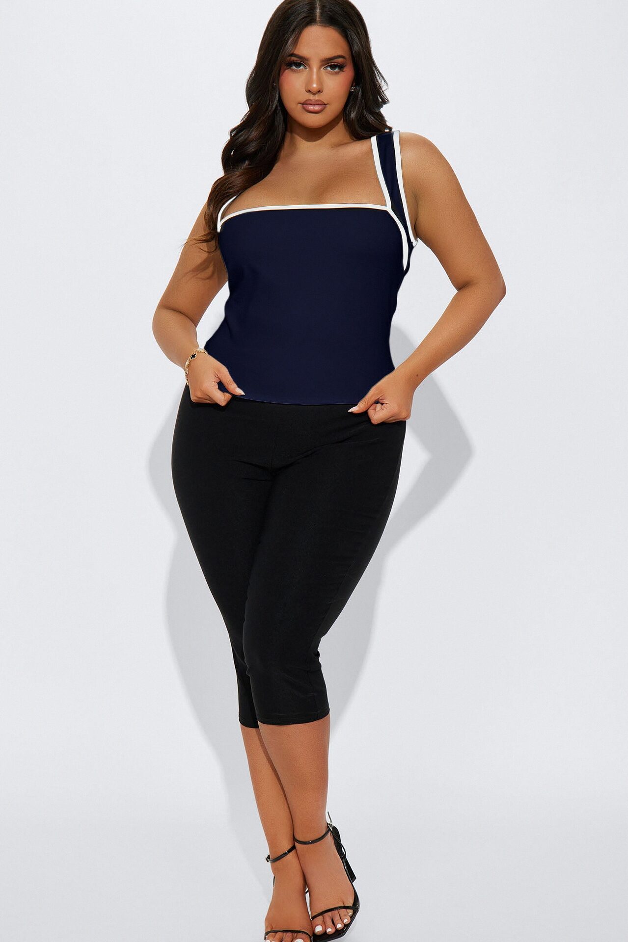 His Loss Contrast Trim Top - Navy