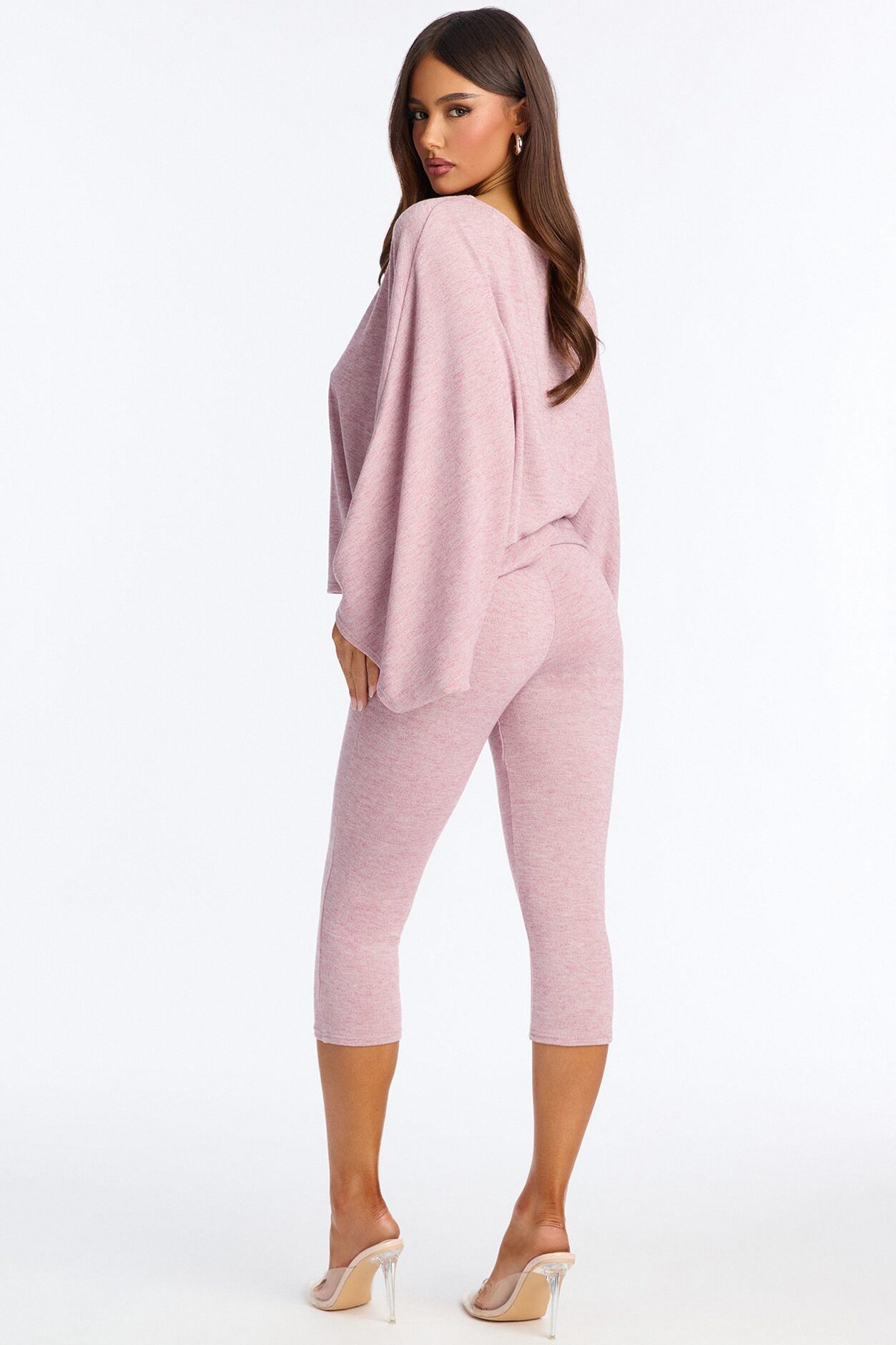 Amaya Capri Jumpsuit And Draped Top Set - Mauve