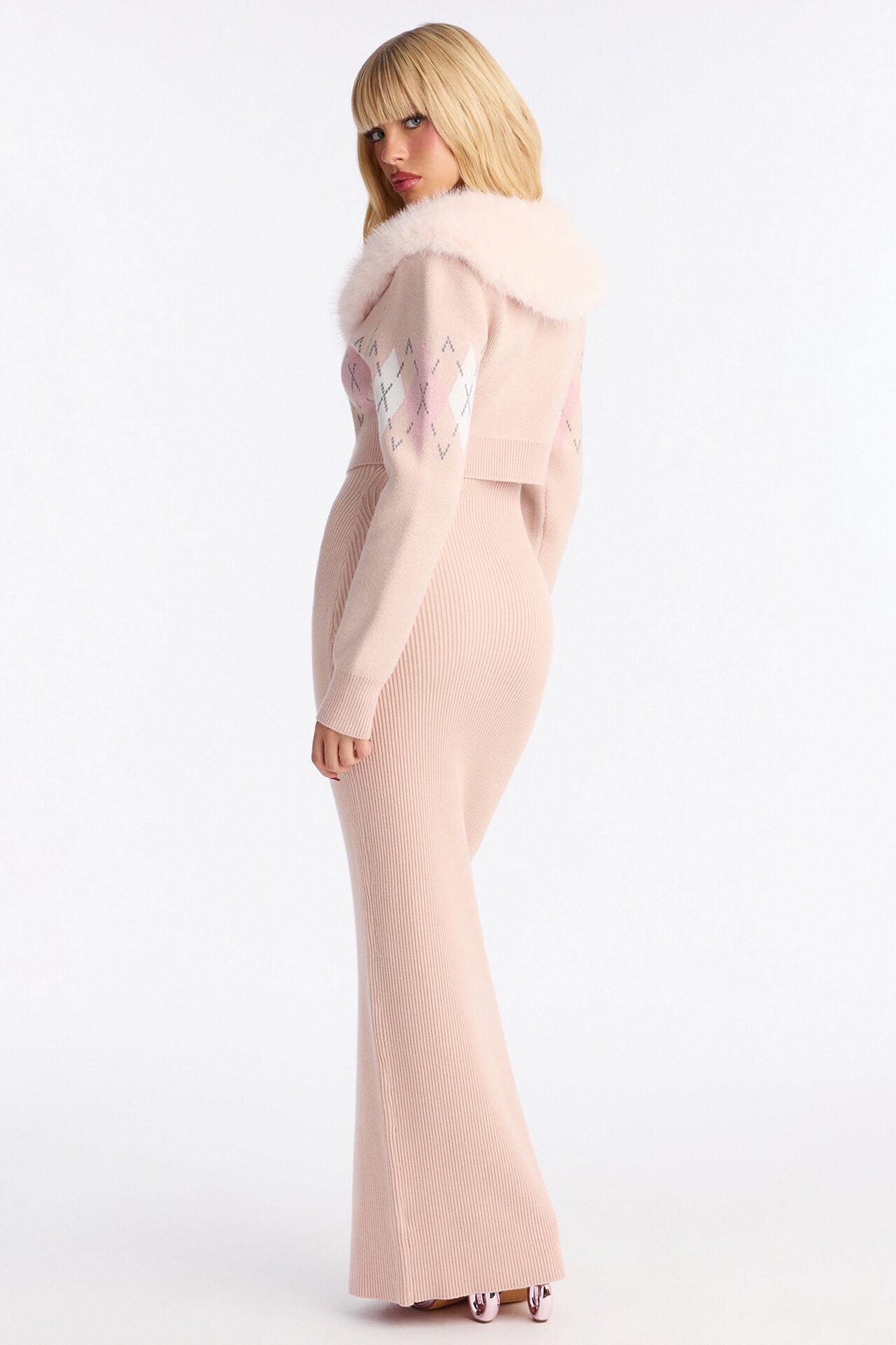 Aspen Sweater Maxi Dress Set - Pink