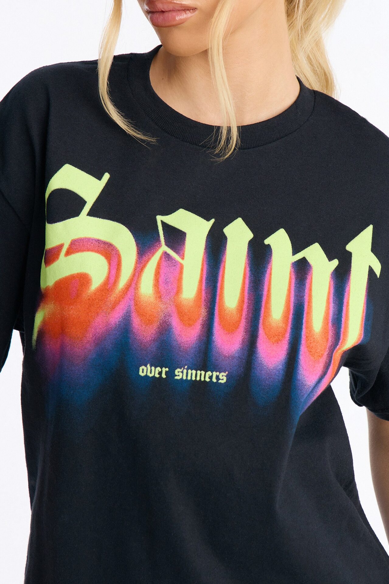 Saint Over Sinner Oversize Tee - Black