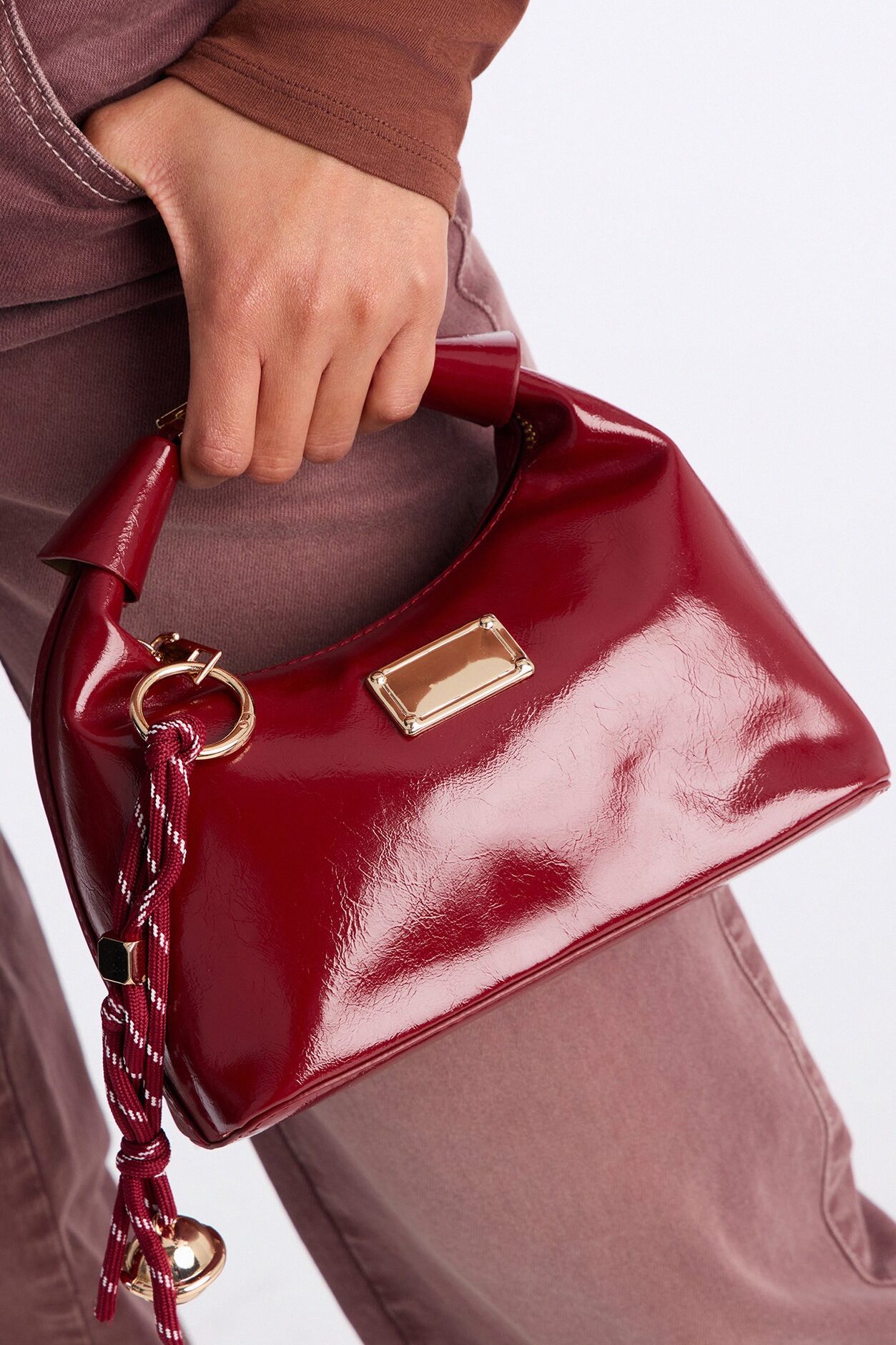 Can't Take It Back Faux Leather Satchel Bag - Burgundy