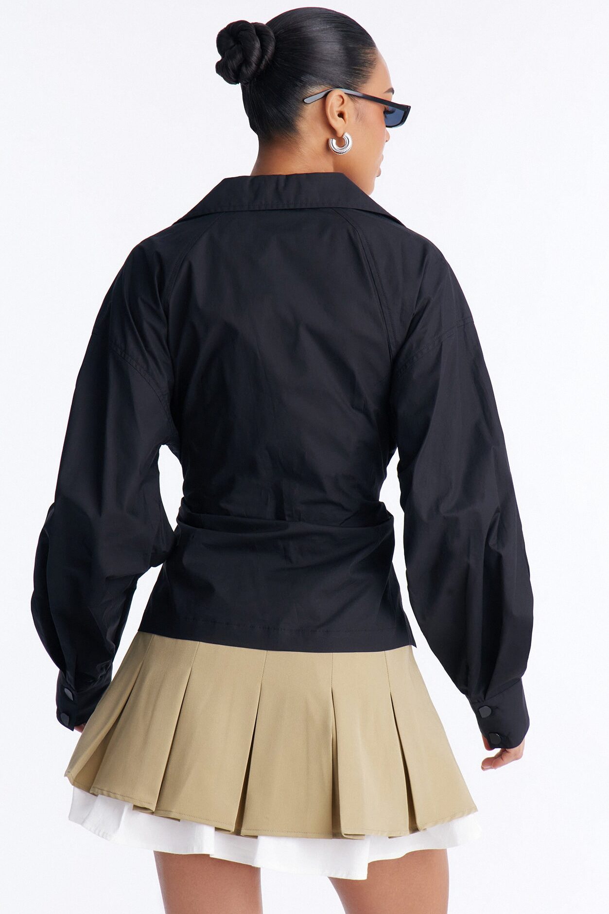 Junie Oversized Button Down Top - Black