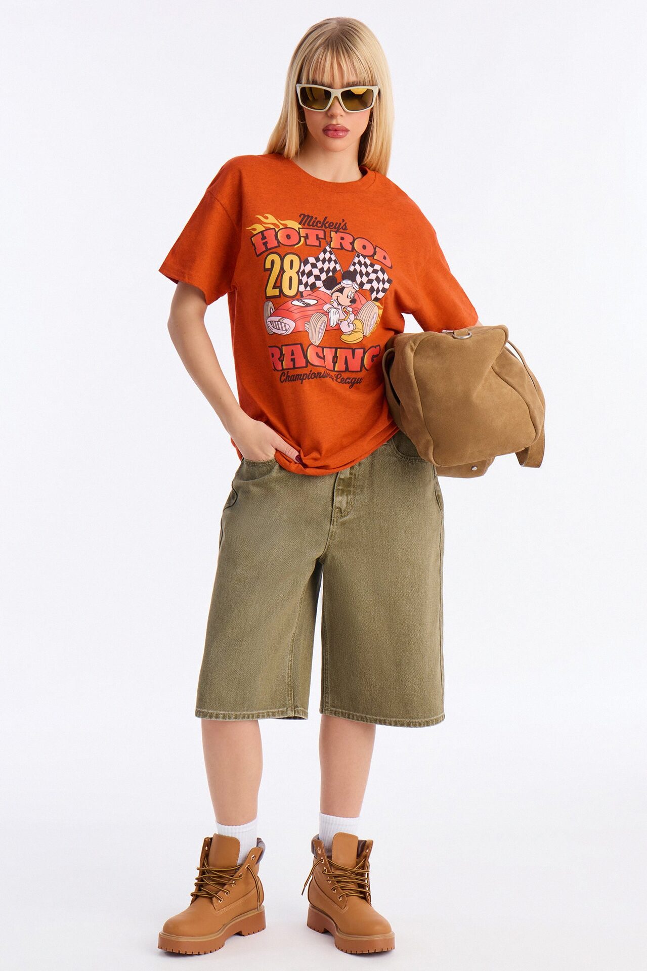 Mickey Racing Hot Rod Tee - Orange