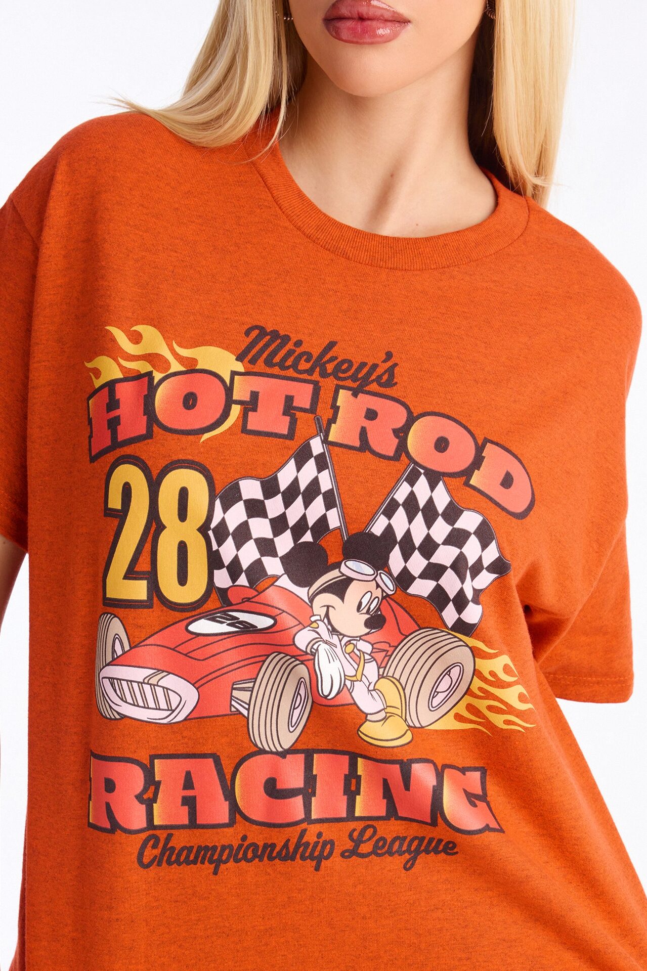 Mickey Racing Hot Rod Tee - Orange