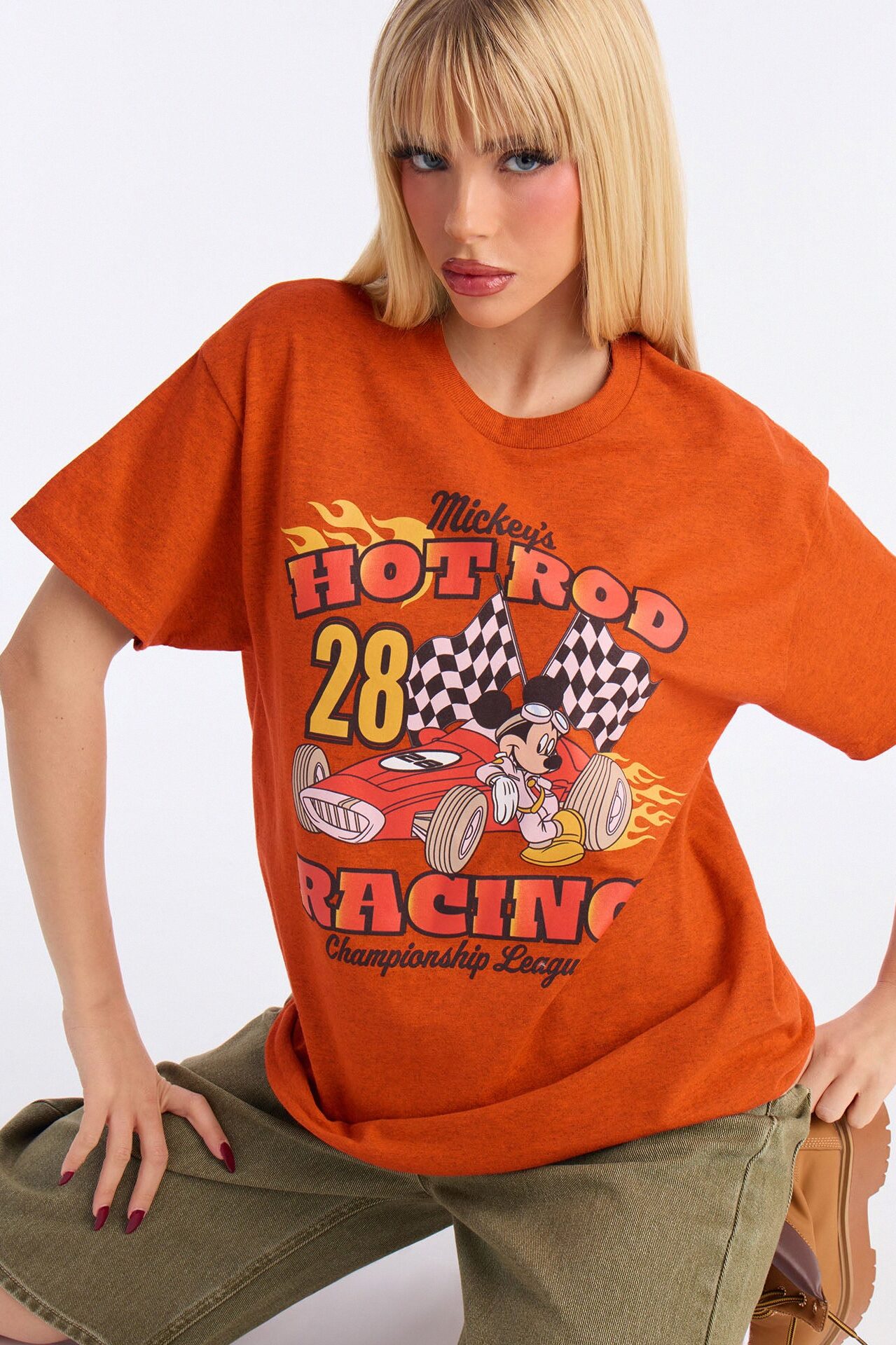 Mickey Racing Hot Rod Tee - Orange