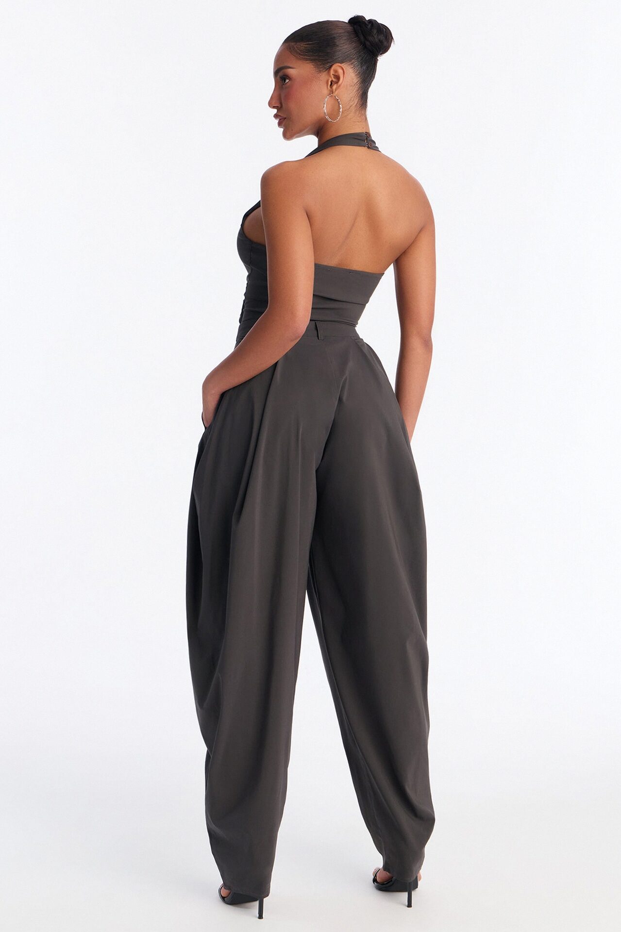 Alyssia Balloon Leg Jumpsuit - Charcoal