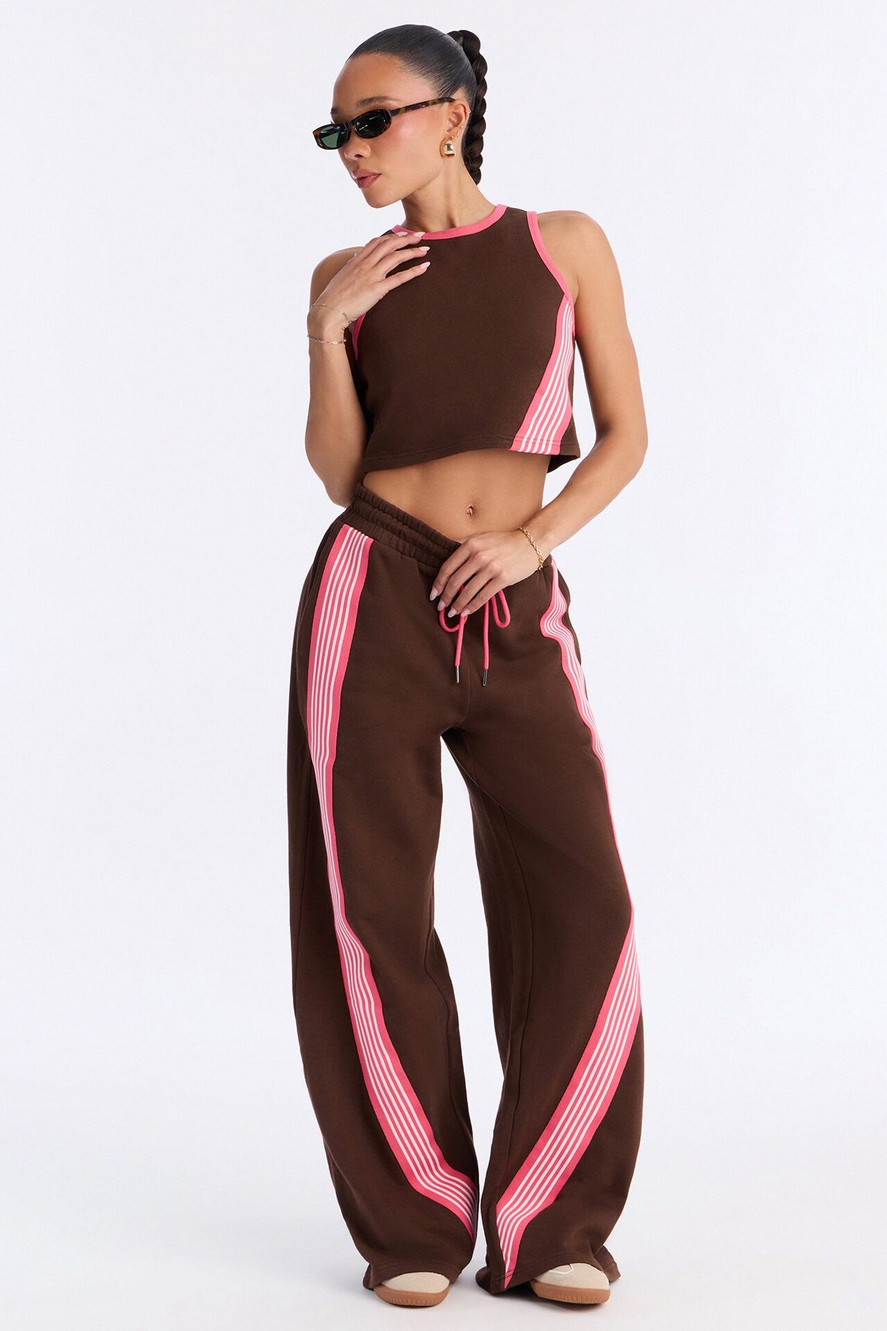 Varsity Babe Pant Set - Chocolate