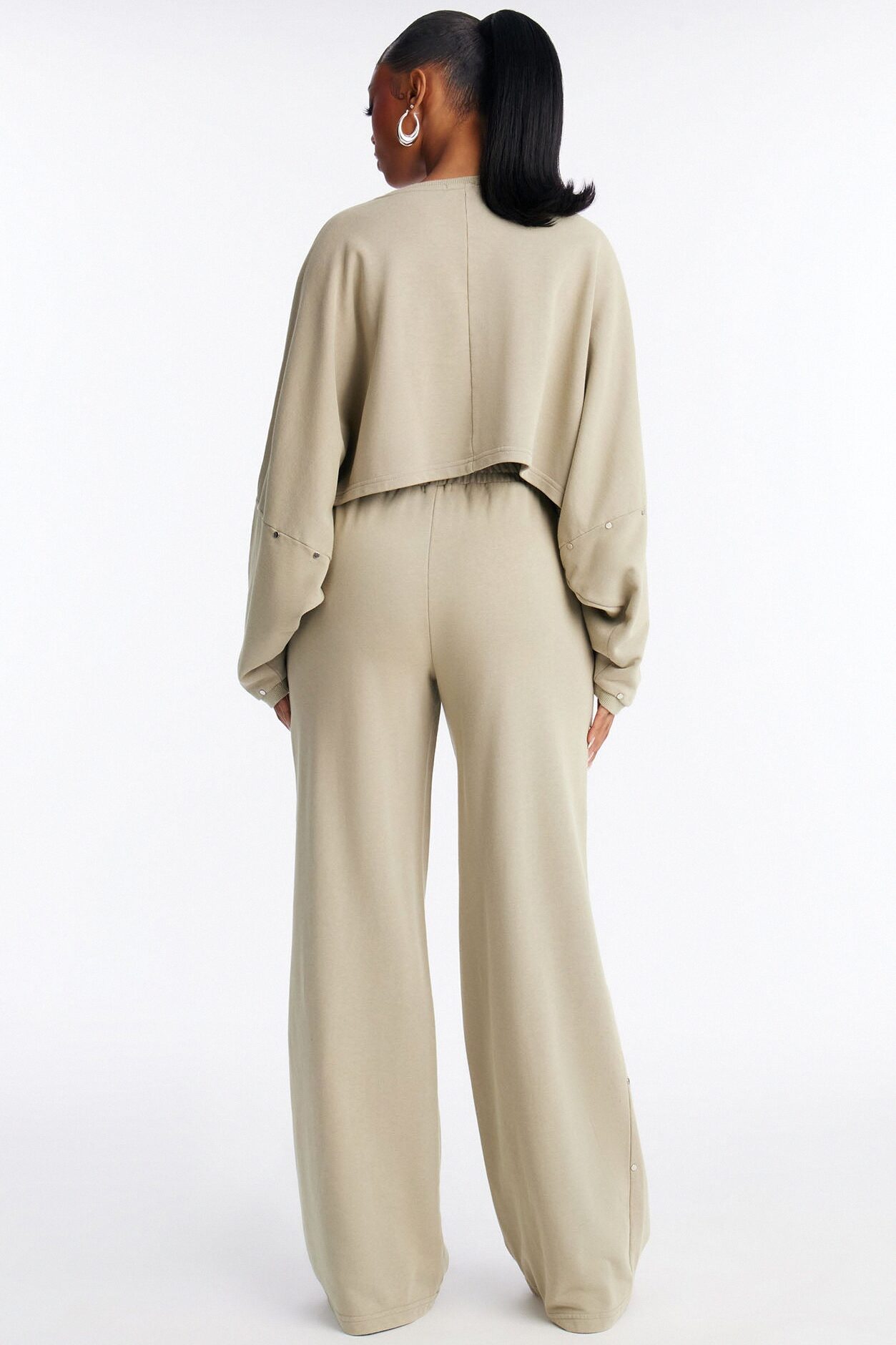 Charlie Washed Studded Pant Set - Sage
