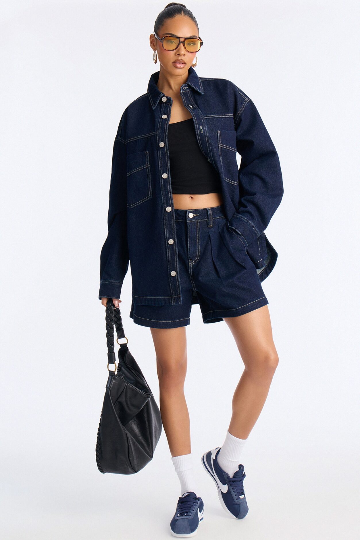 Night Borough Denim Shacket - Dark Wash