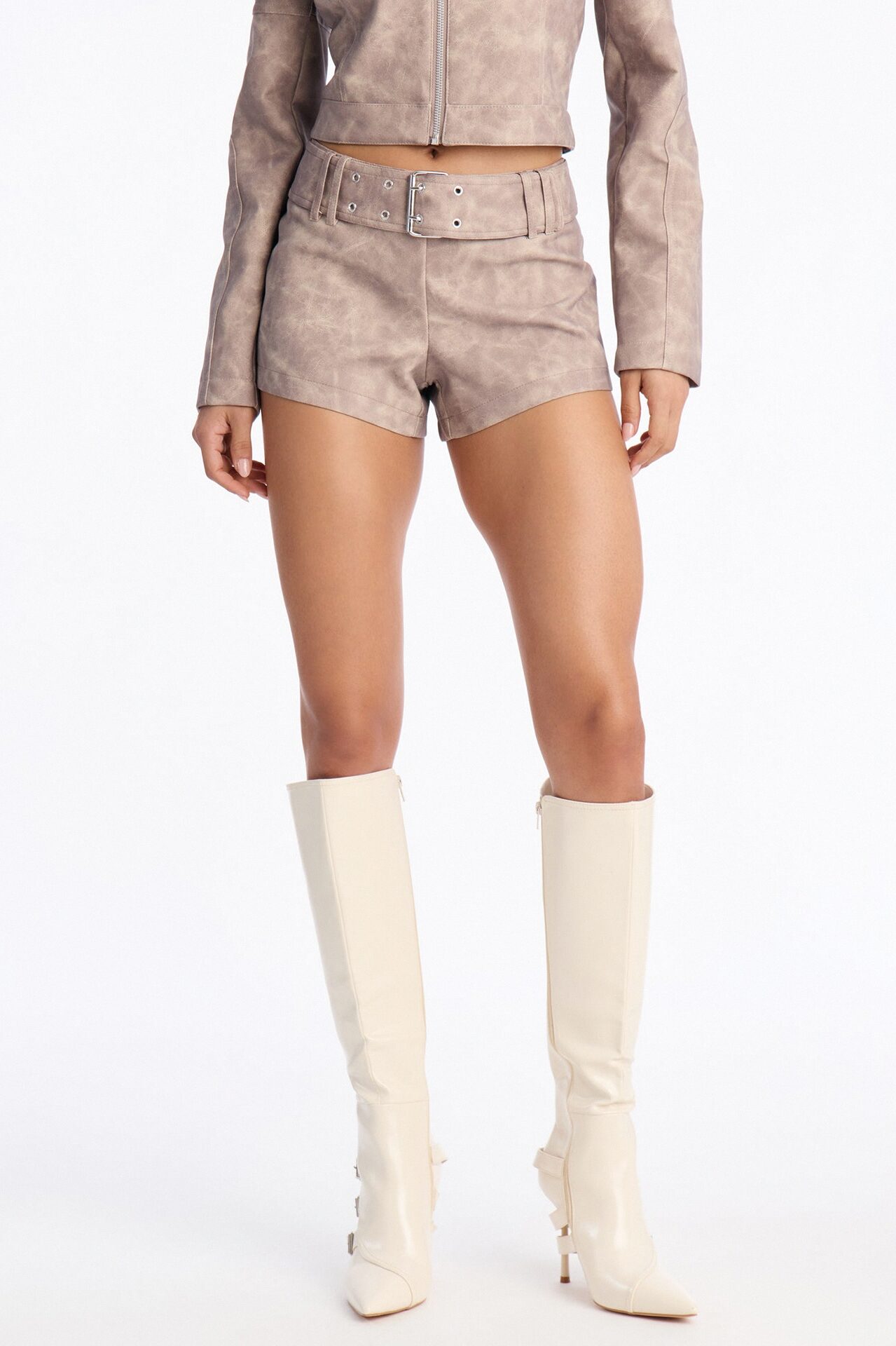 Simone Belted Micro Short - Stone