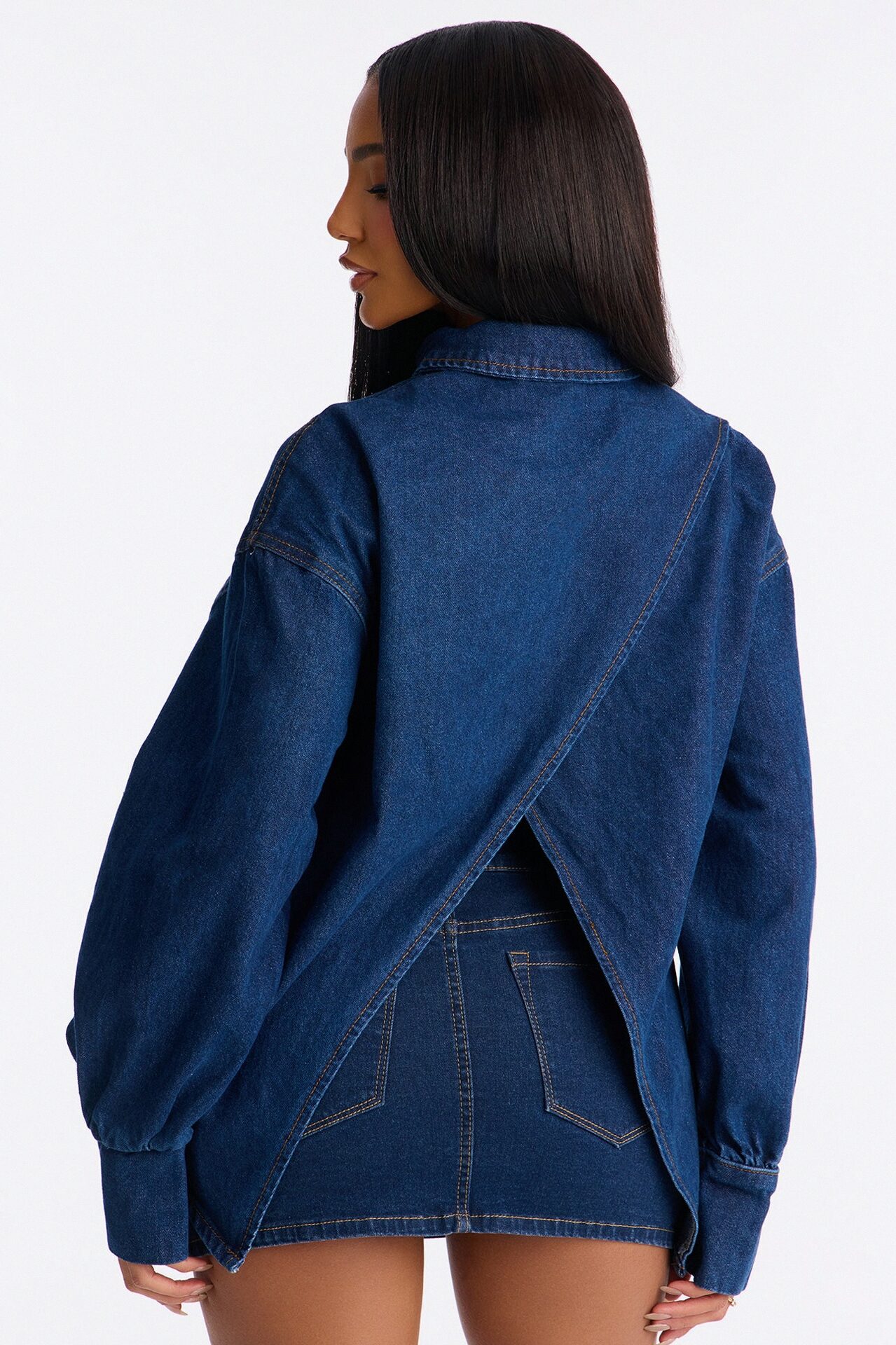 Myra Oversized Denim Shirt - Indigo
