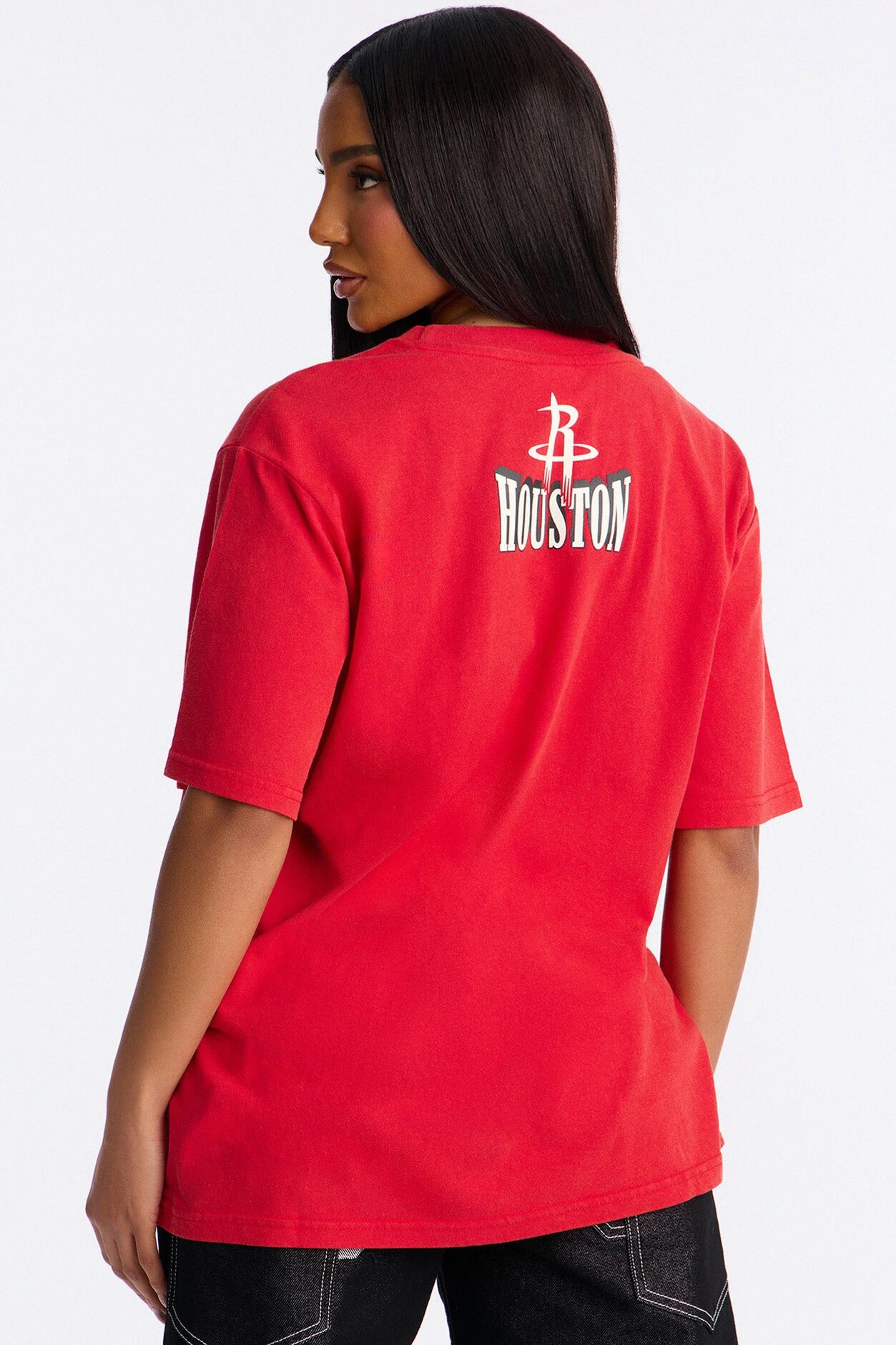 NBA Houston Rockets Washed Oversized Tee - Red