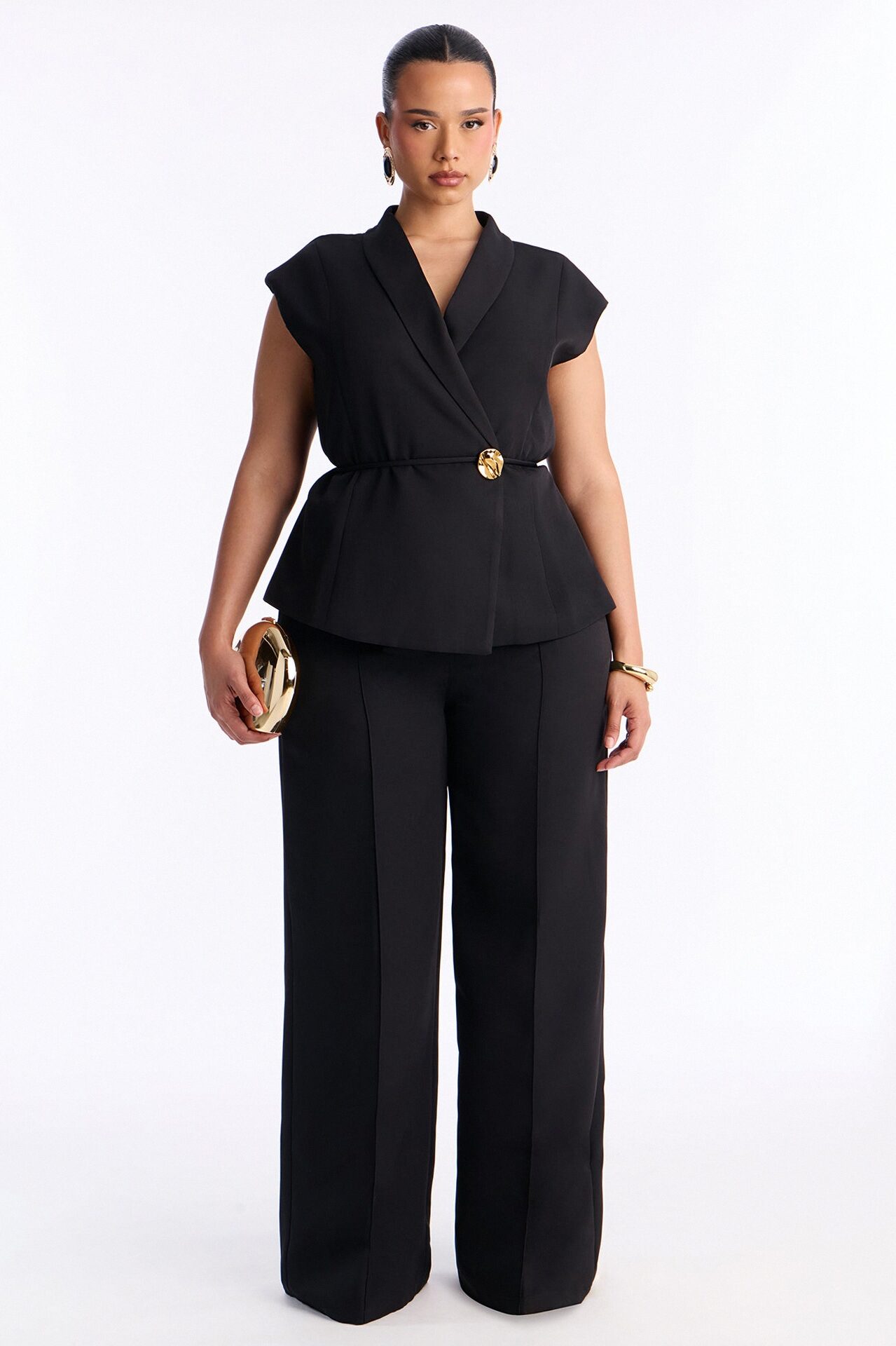 Signature Move Vest Pant Set - Black