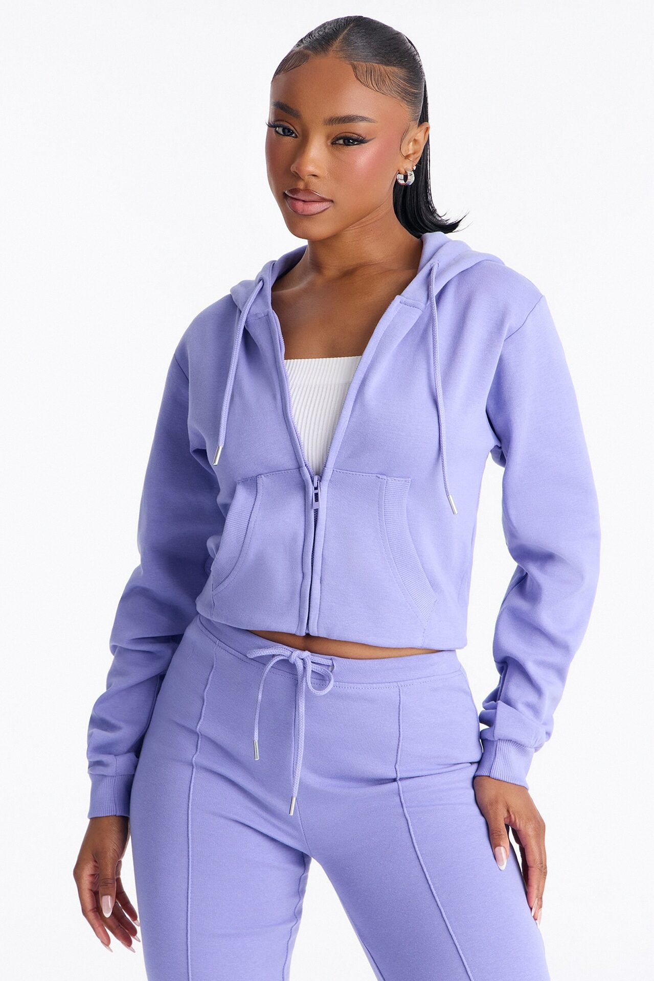Ready To Go Zip Up Pant Set - Periwinkle