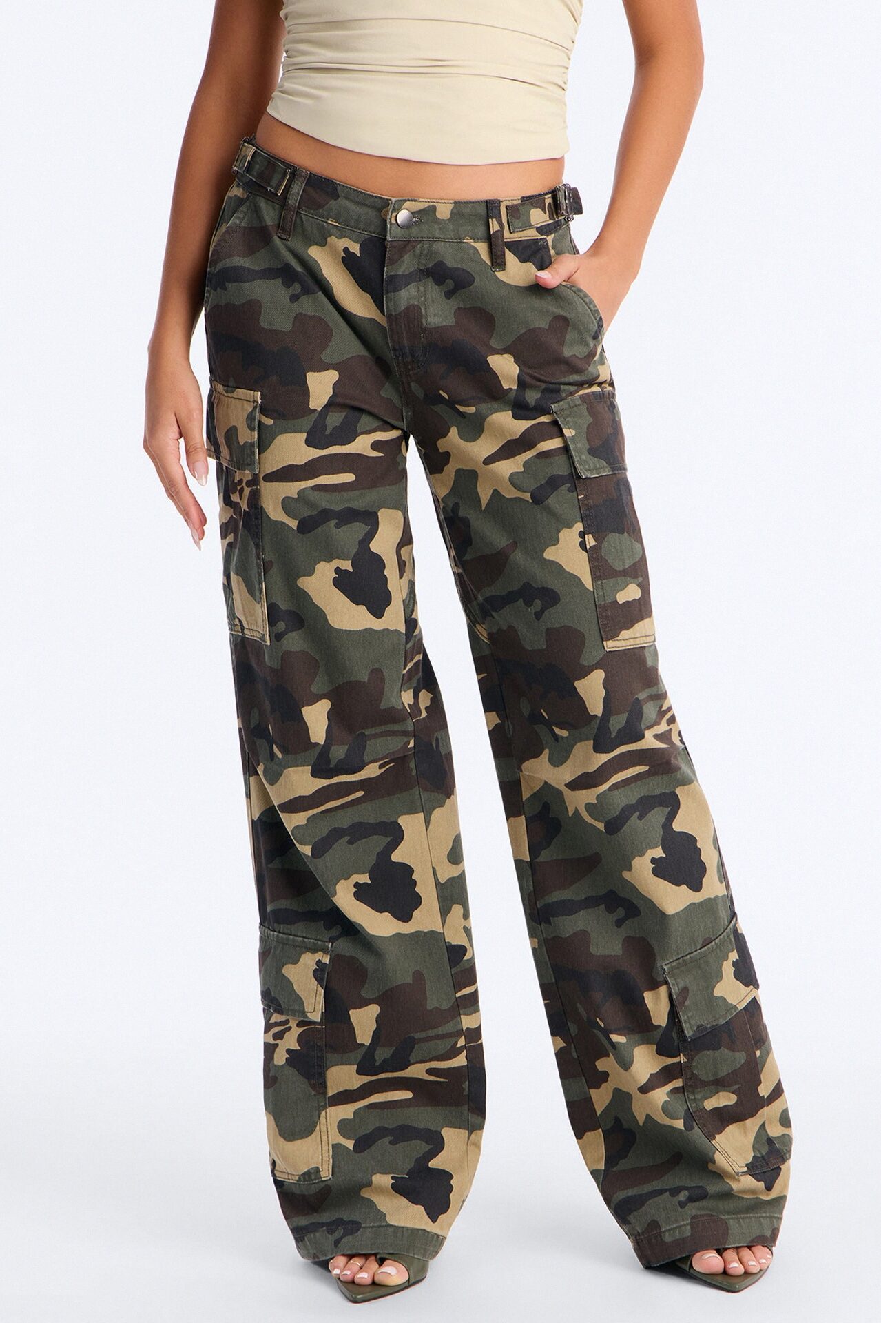 Hide Out Low Rise Camouflage Cargo Pant - Camouflage