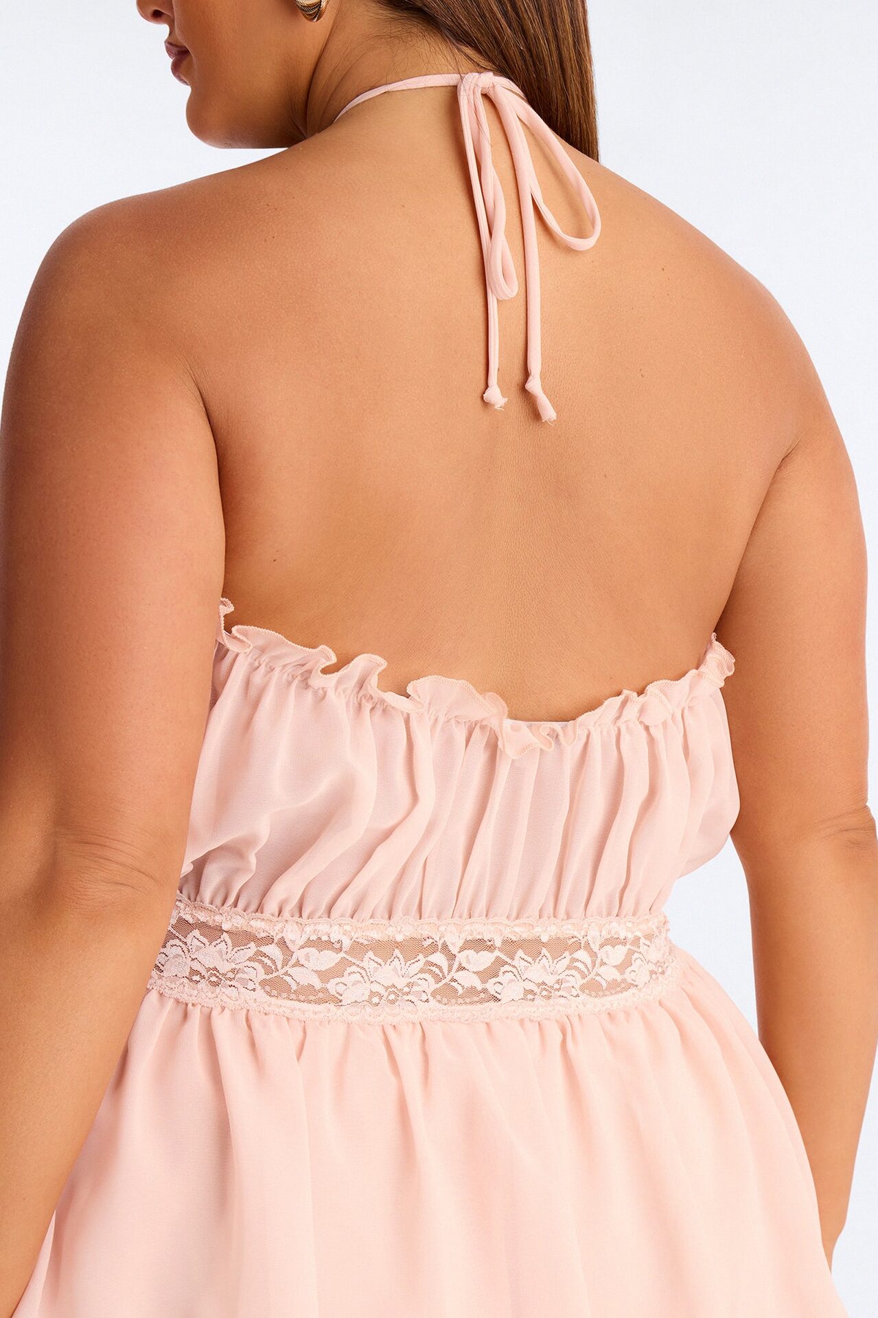Sweet Like Summer Chiffon Mini Dress - Peach