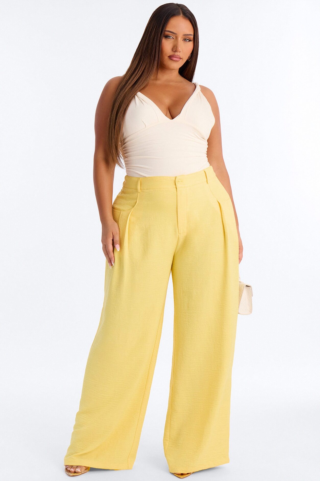 Matson Wide Leg Trouser - Butter Yellow